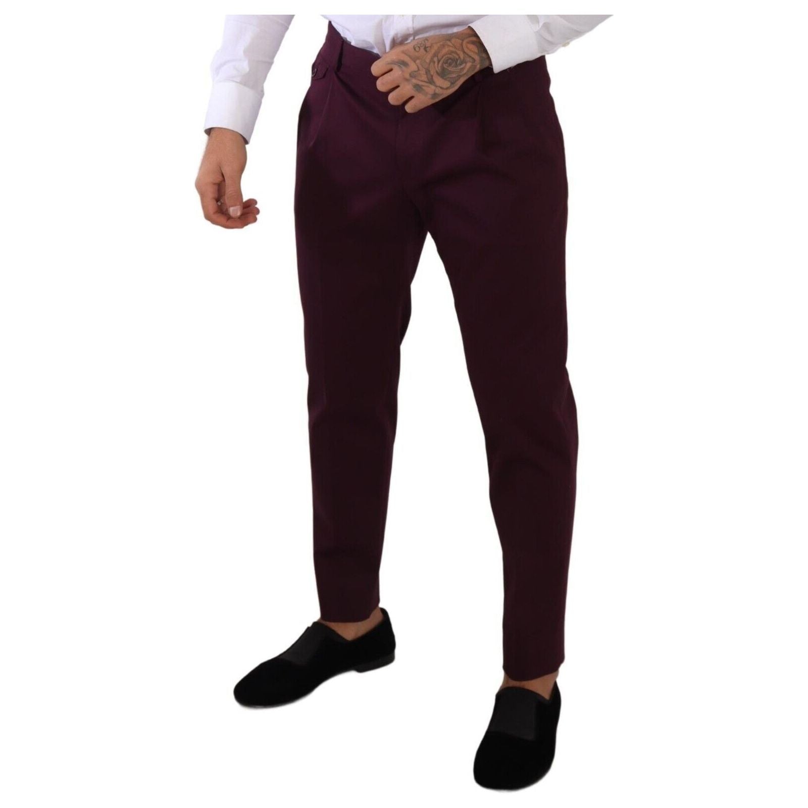 Dolce & Gabbana Purple Cotton Chinos for the Modern Aficionado