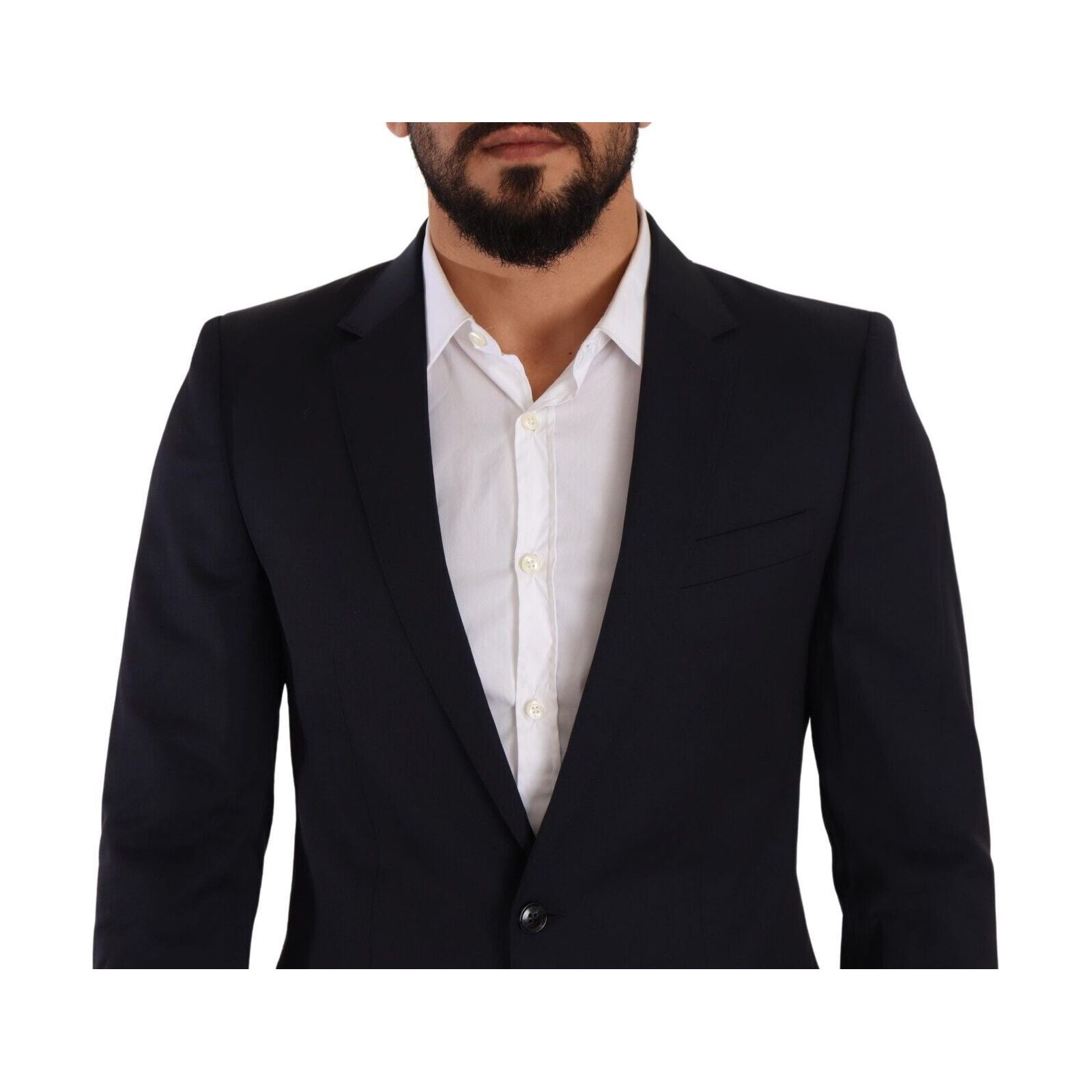 Dolce & Gabbana Navy Wool Slim Fit Blazer