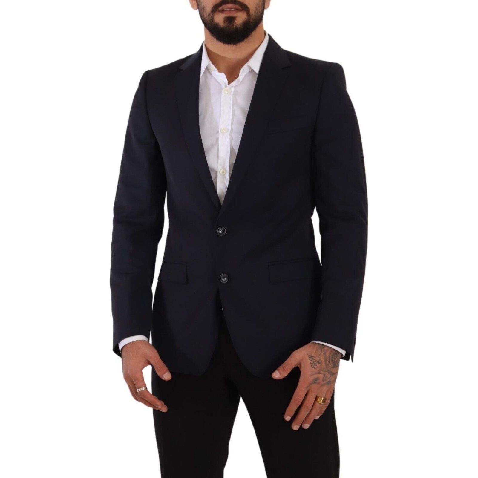 Dolce & Gabbana Navy Wool Slim Fit Blazer