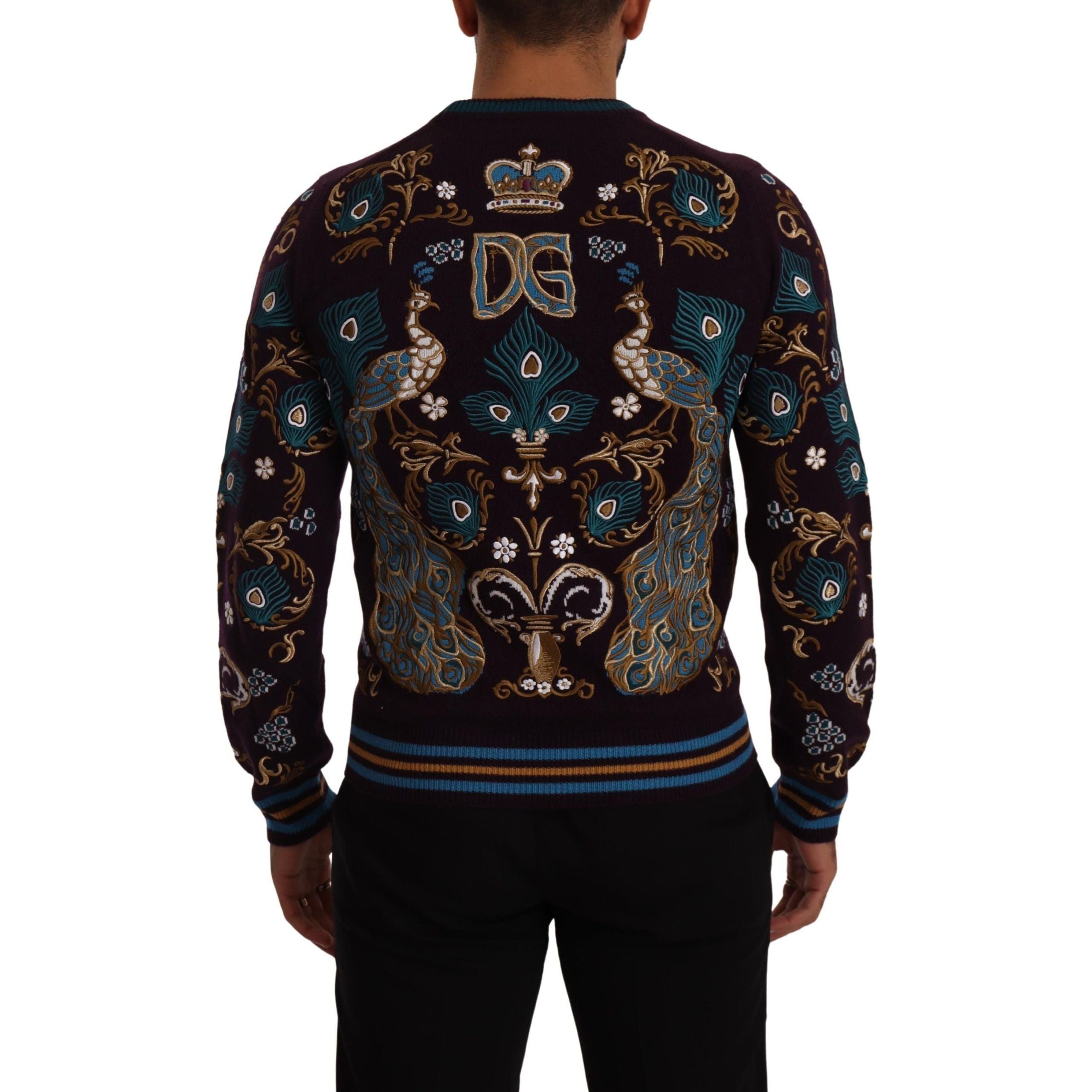 Dolce & Gabbana Bordeaux Cashmere Crewneck Sweater
