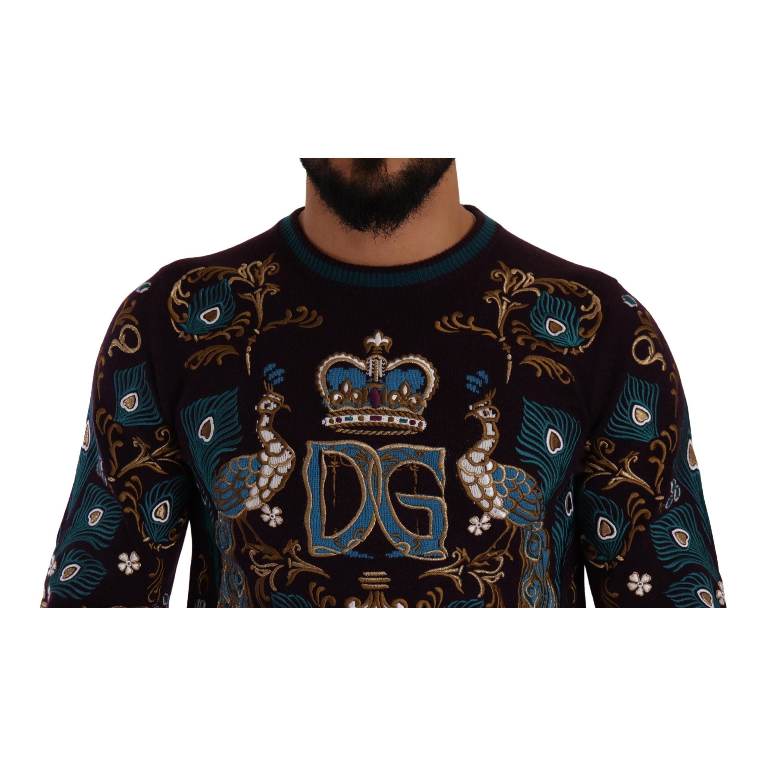 Dolce & Gabbana Bordeaux Cashmere Crewneck Sweater