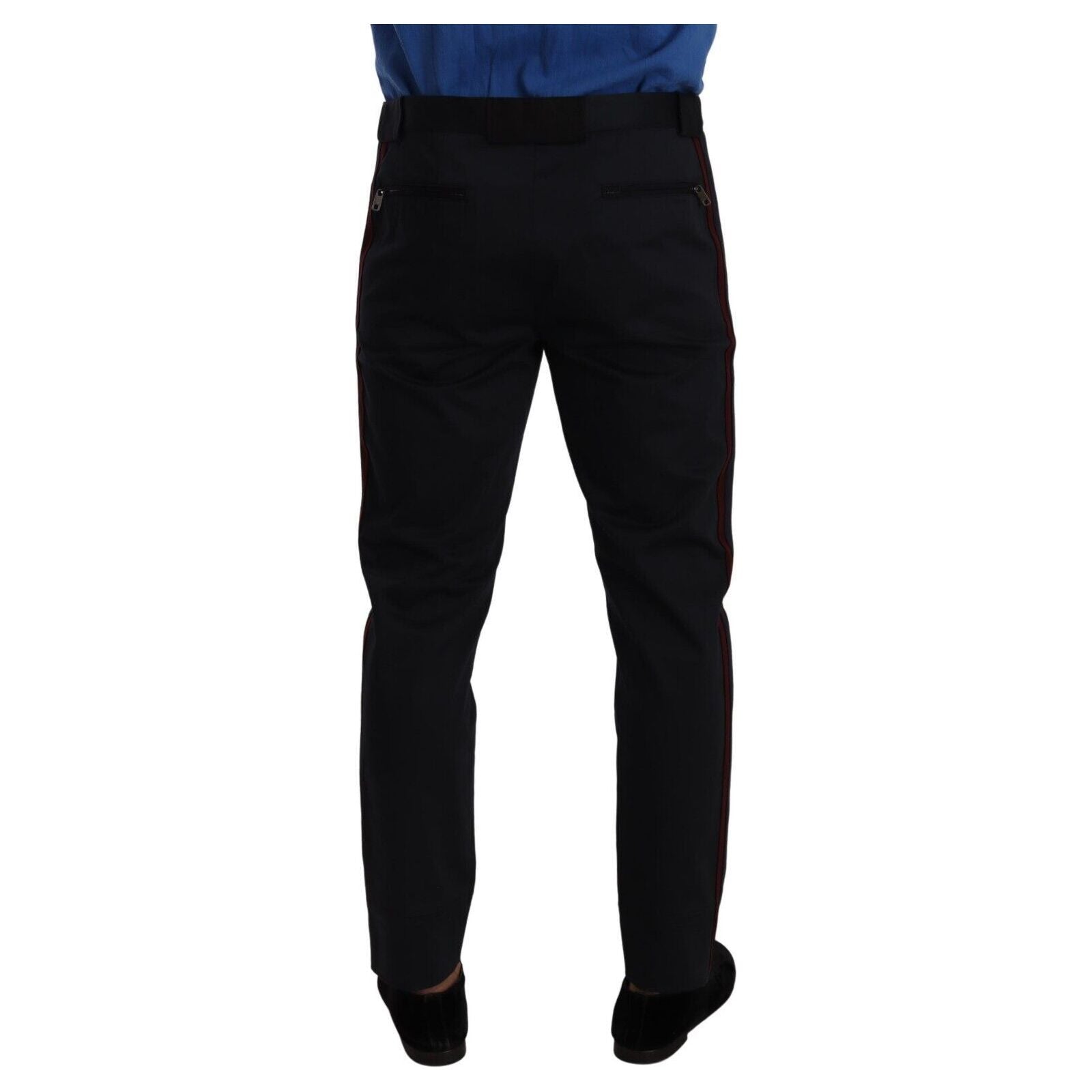 Dolce & Gabbana Blue Cotton Blend Chinos Pants