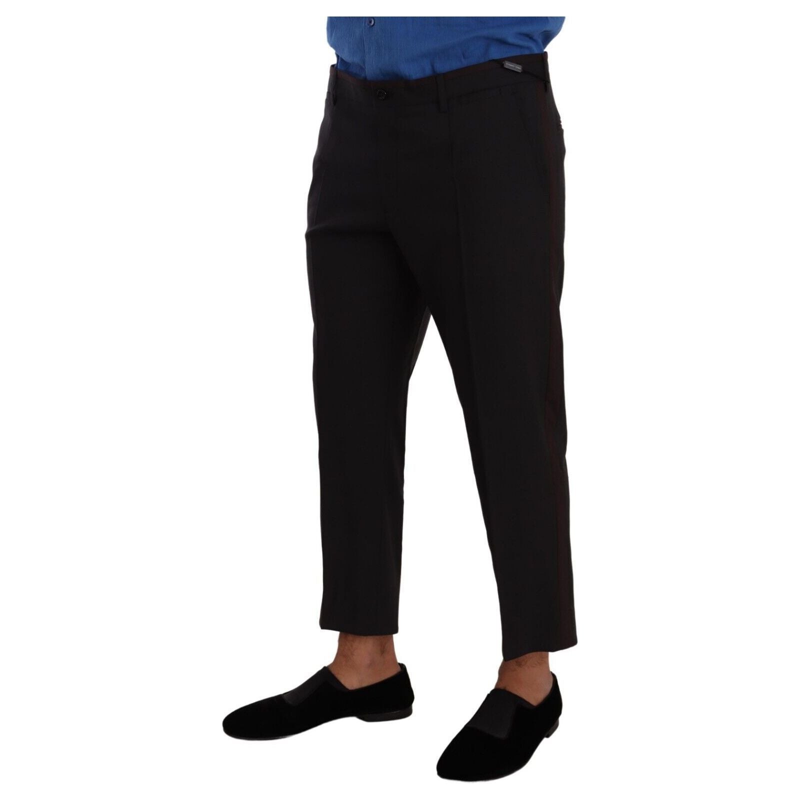Dolce & Gabbana Grey Wool Stretch Cropped Pants
