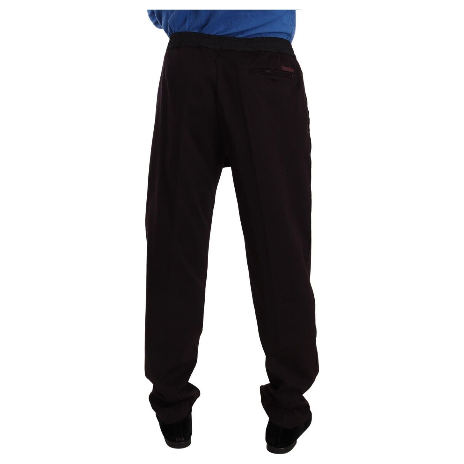Dolce & Gabbana Burgundy Cotton Joggers for Luxe Comfort