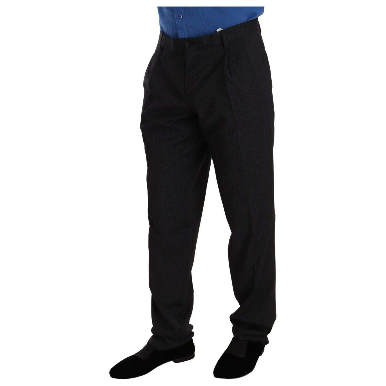 Dolce & Gabbana Gray Virgin Wool Formal Trousers