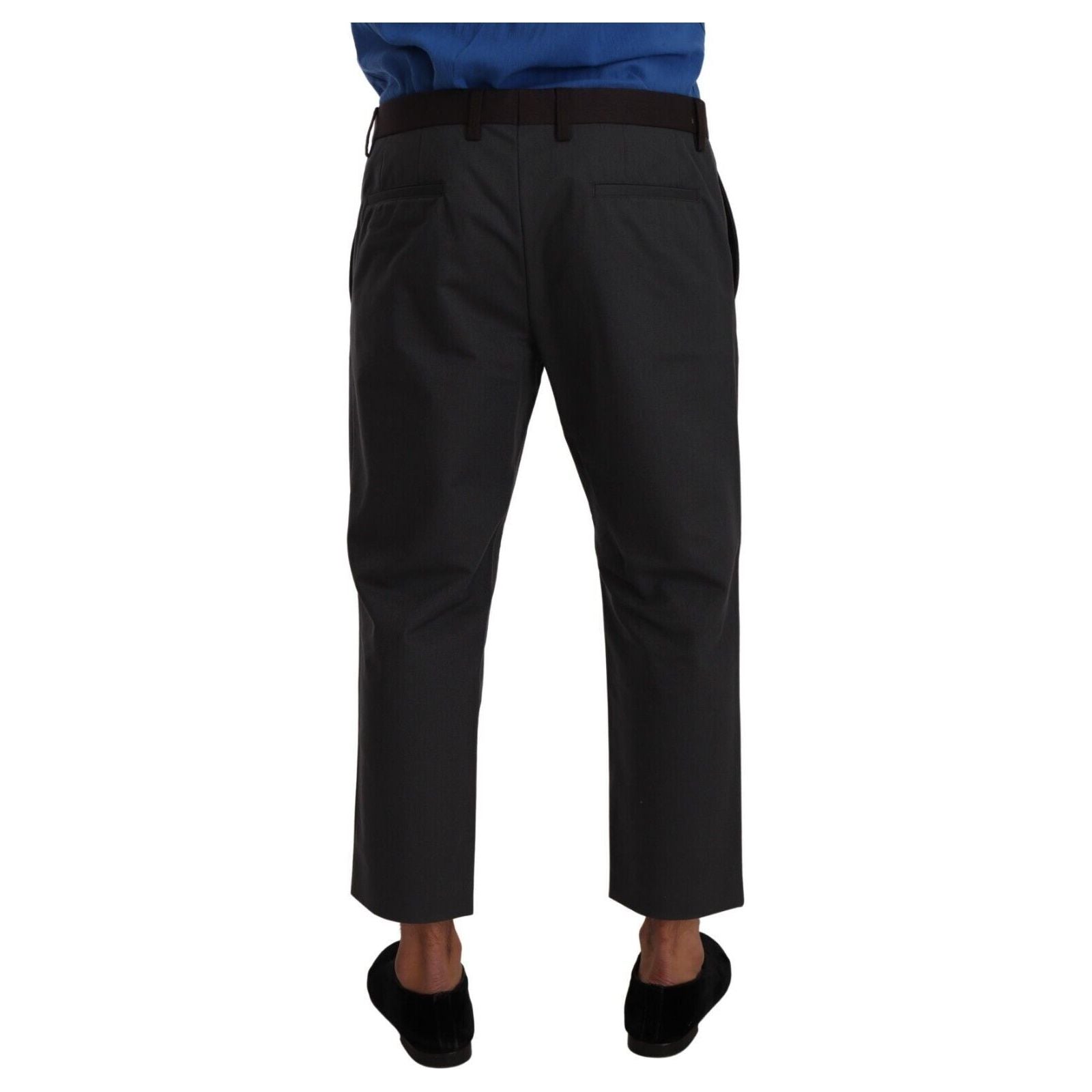 Dolce & Gabbana Gray Cotton Blend Cropped Pants