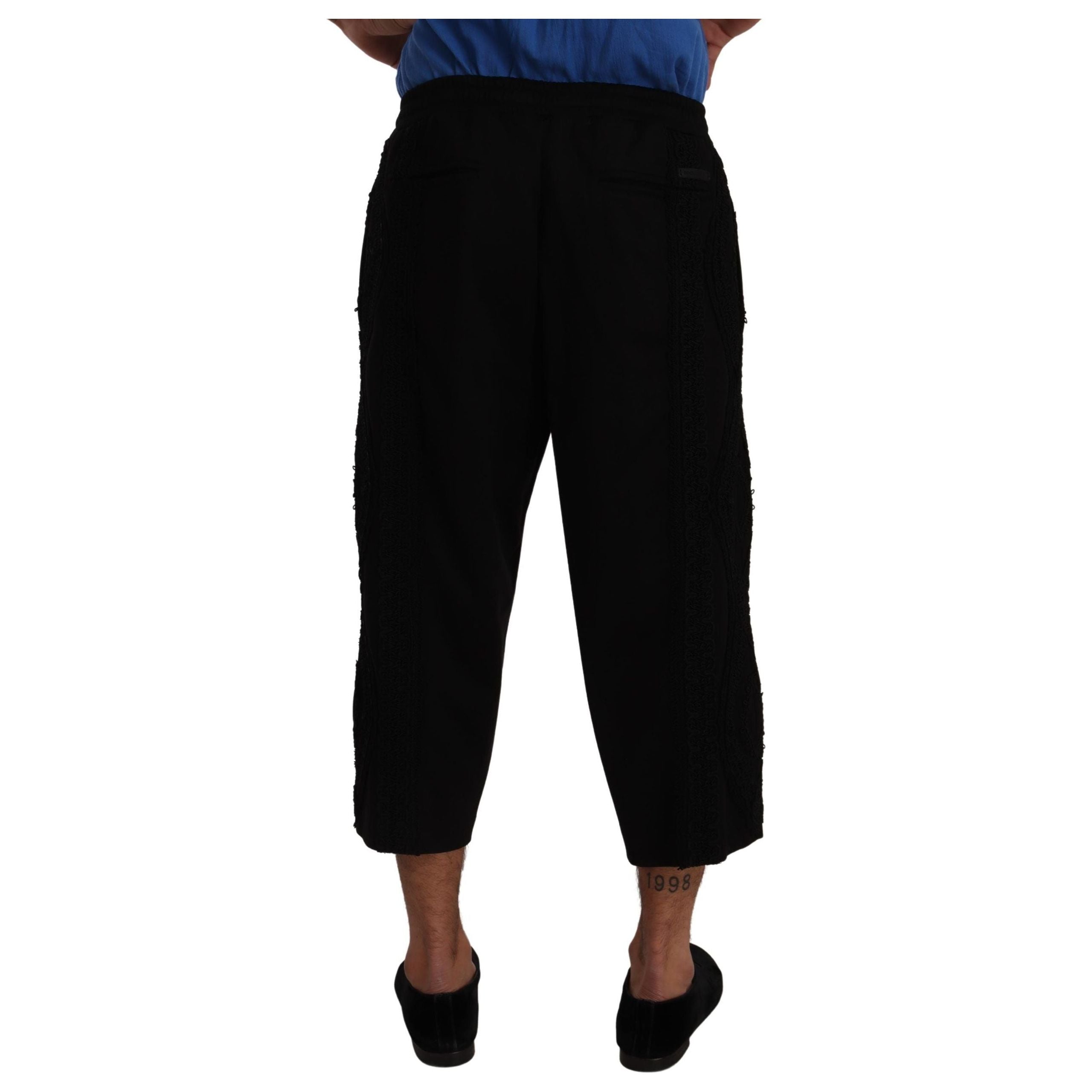 Dolce & Gabbana Black Cotton Cropped Torero Pants