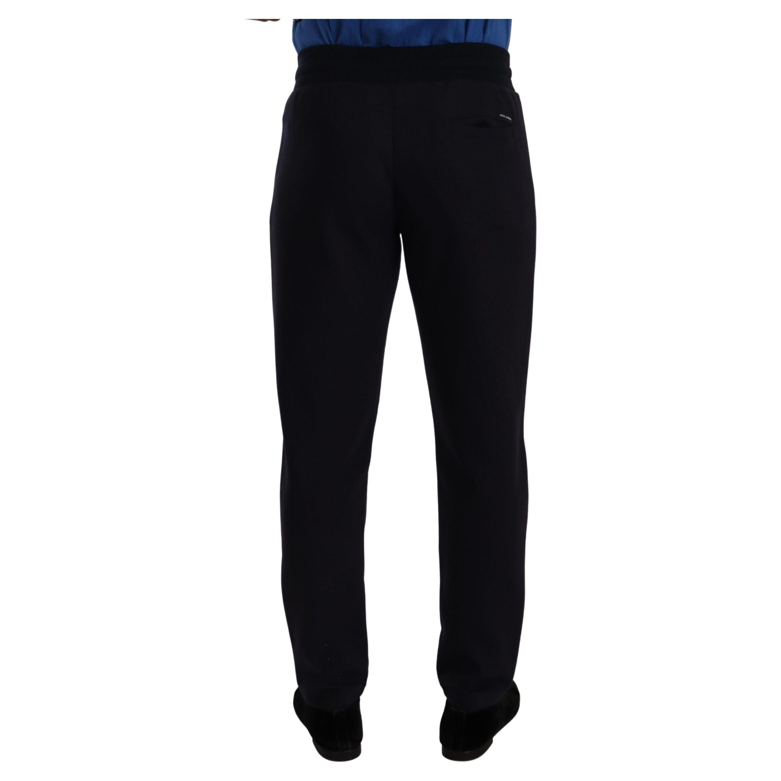 Dolce & Gabbana Blue Cotton Jogger Pants for Discerning Taste