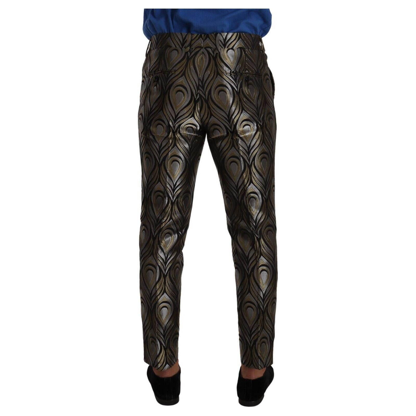 Dolce & Gabbana Black Metallic Fabric Dress Trousers