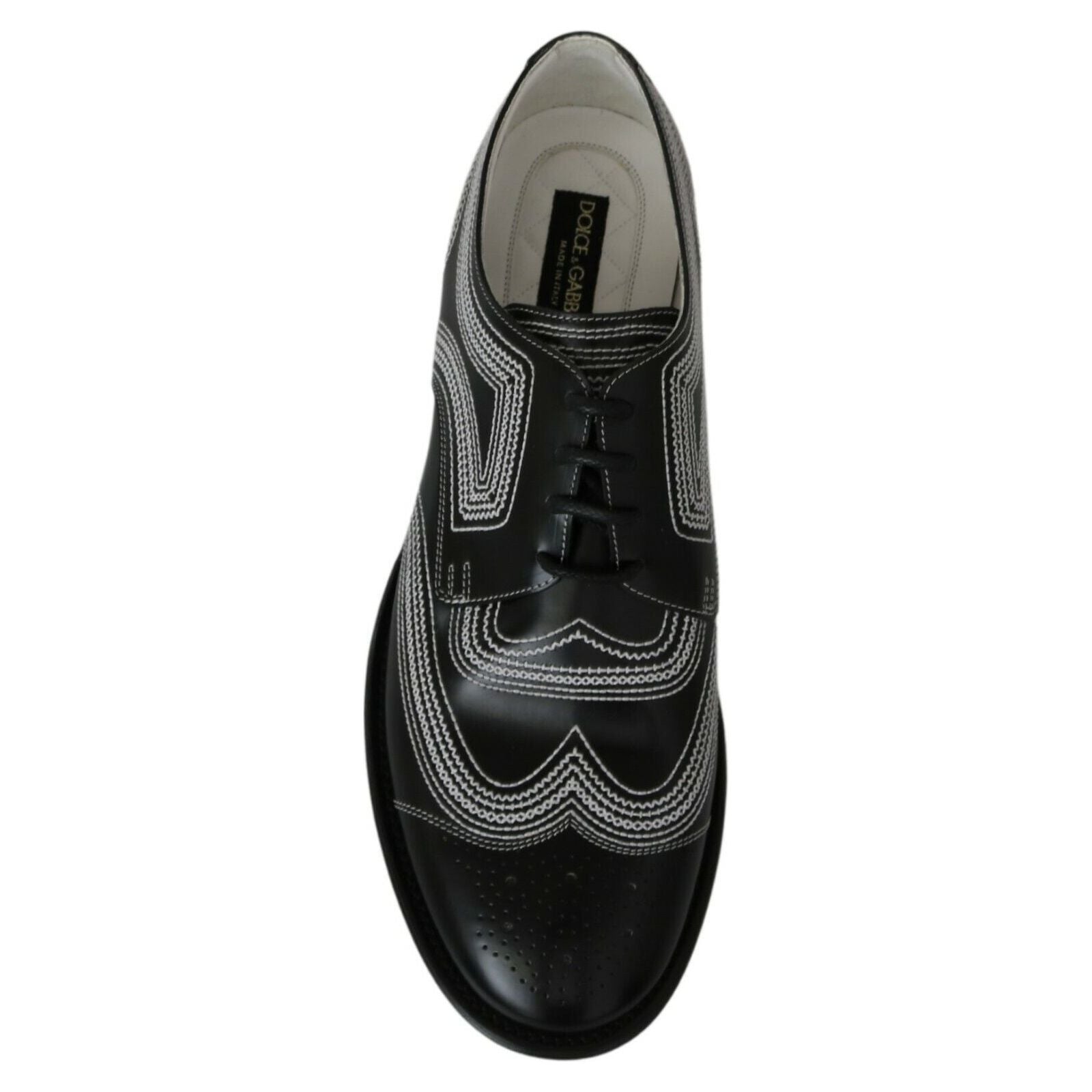 Dolce & Gabbana Black Leather Derby Shoes