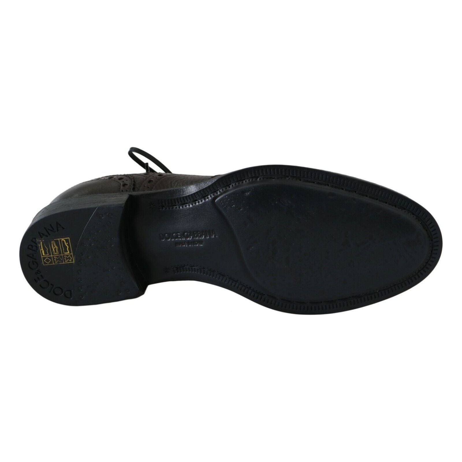 Dolce & Gabbana Black Leather Wingtip Derby Shoes