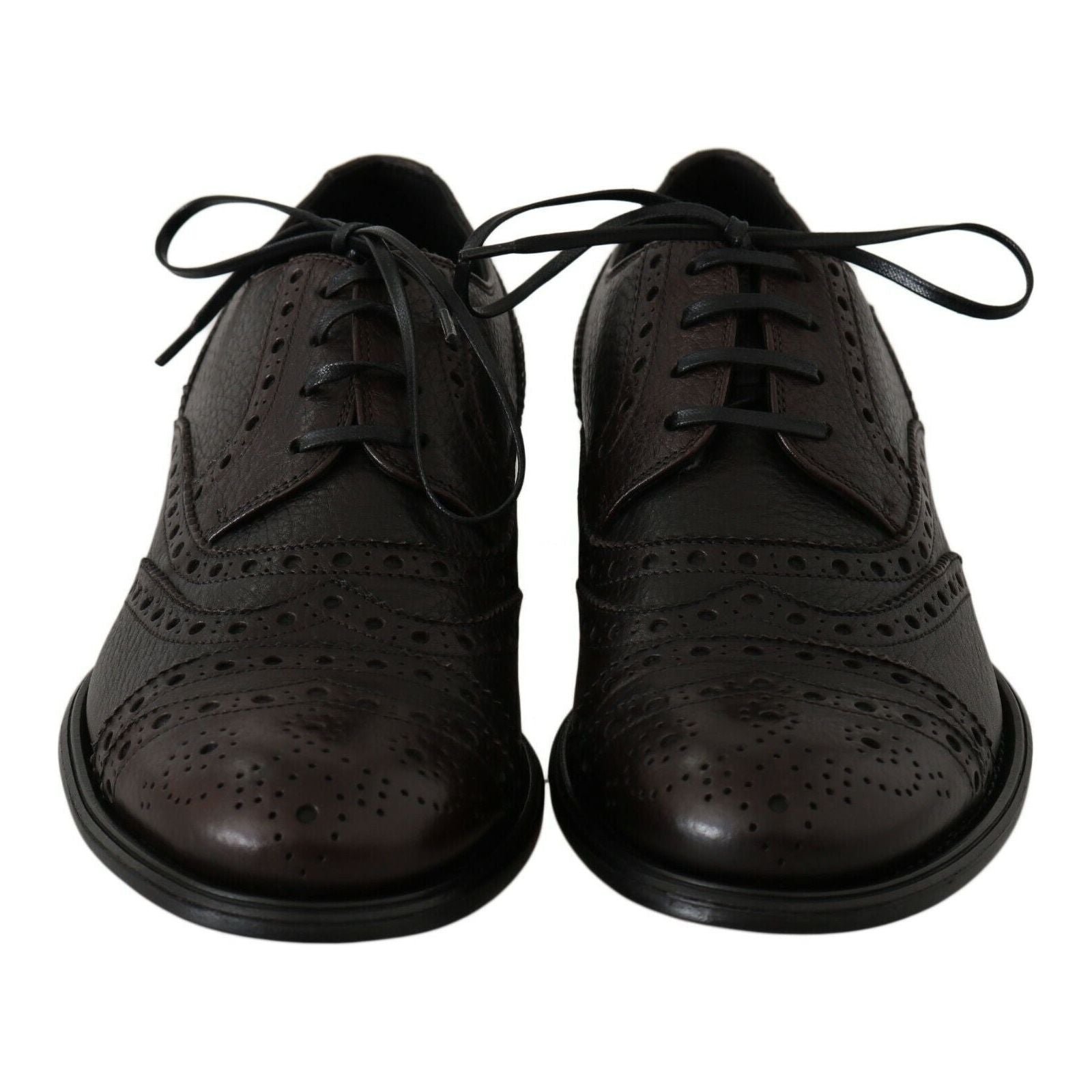 Dolce & Gabbana Black Leather Wingtip Derby Shoes