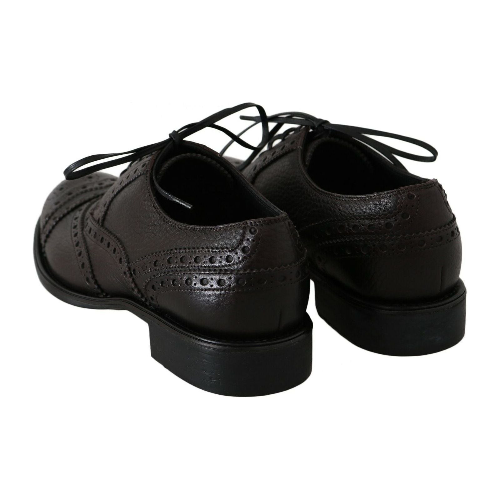 Dolce & Gabbana Black Leather Wingtip Derby Shoes