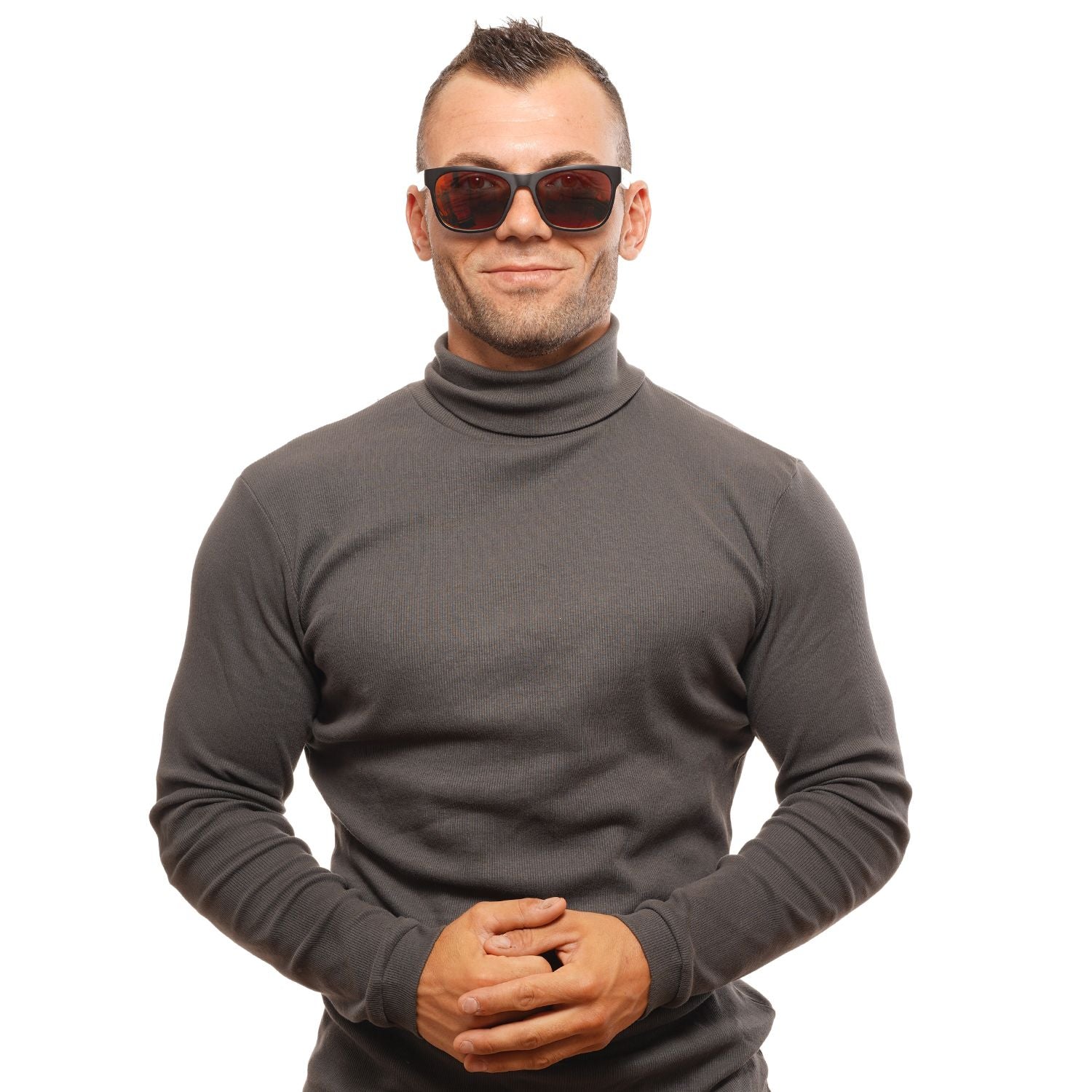 Spy Black Acetate Sunglasses with Mirrored Grey Lenses