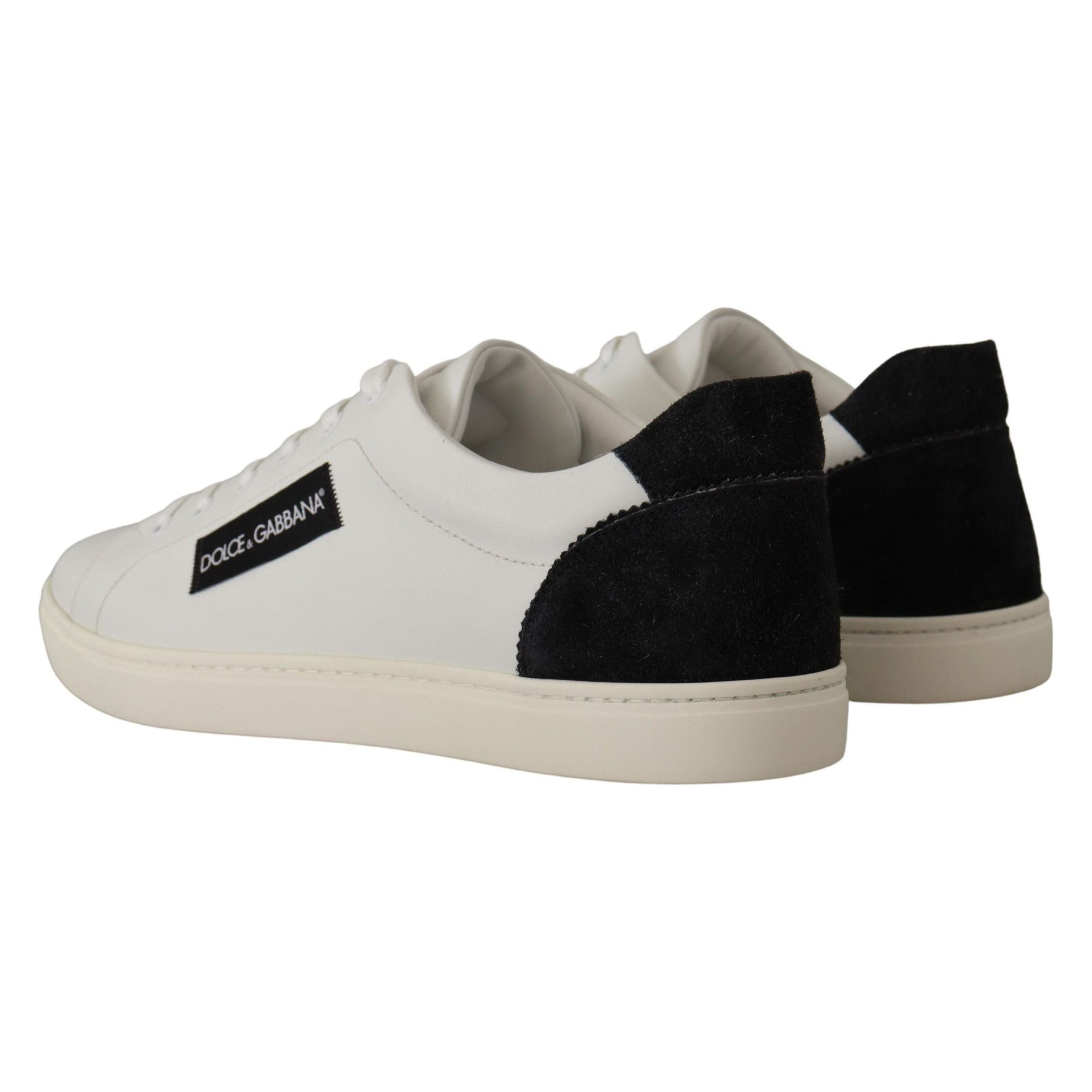 Dolce & Gabbana White Leather Low Top Sneakers