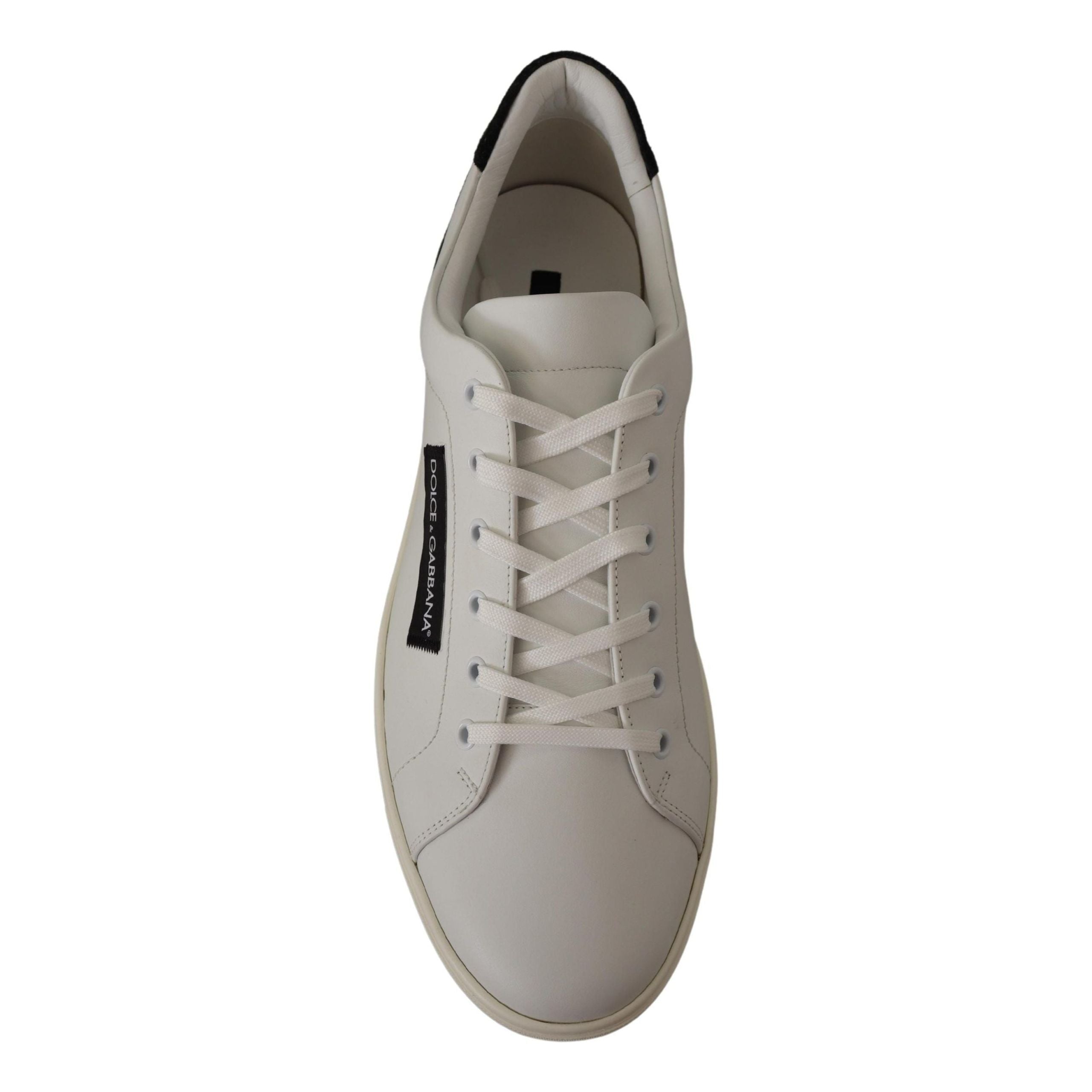Dolce & Gabbana White Leather Low Top Sneakers