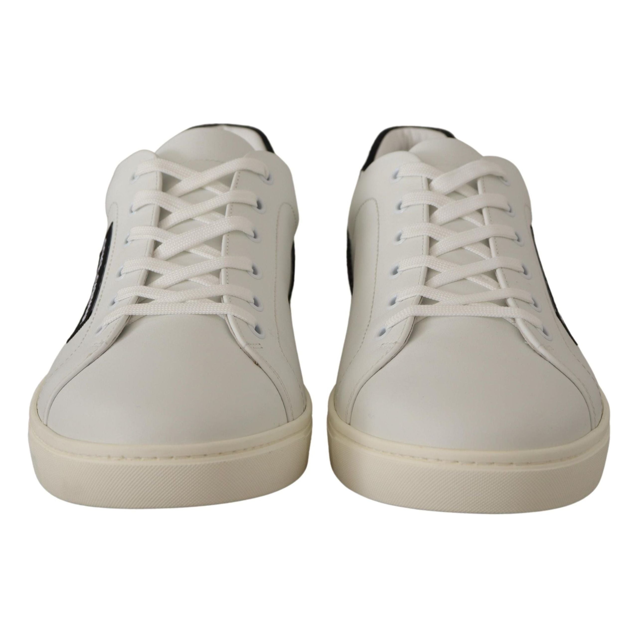 Dolce & Gabbana White Leather Low Top Sneakers