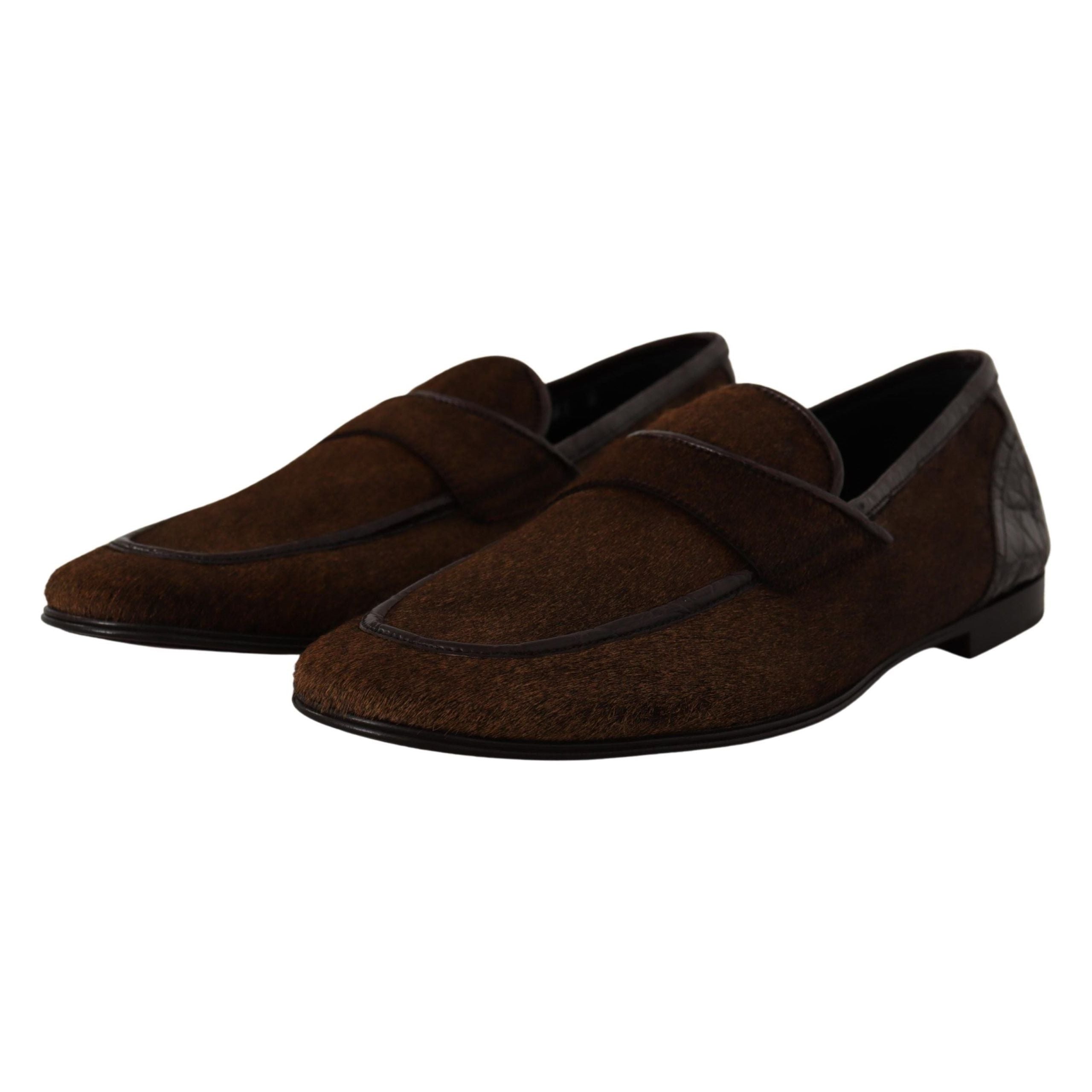 Dolce & Gabbana Brown Caiman Leather Loafers