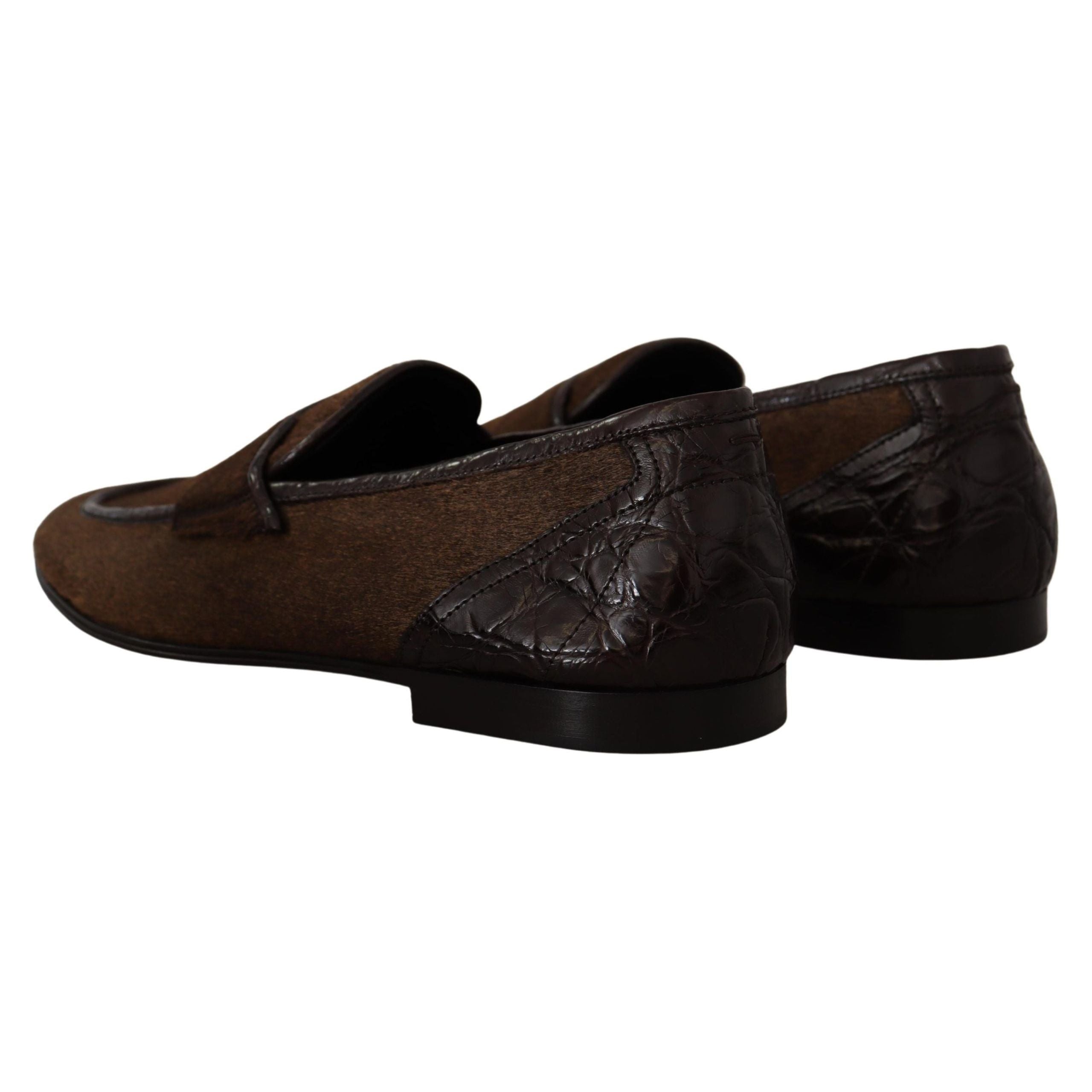 Dolce & Gabbana Brown Caiman Leather Loafers