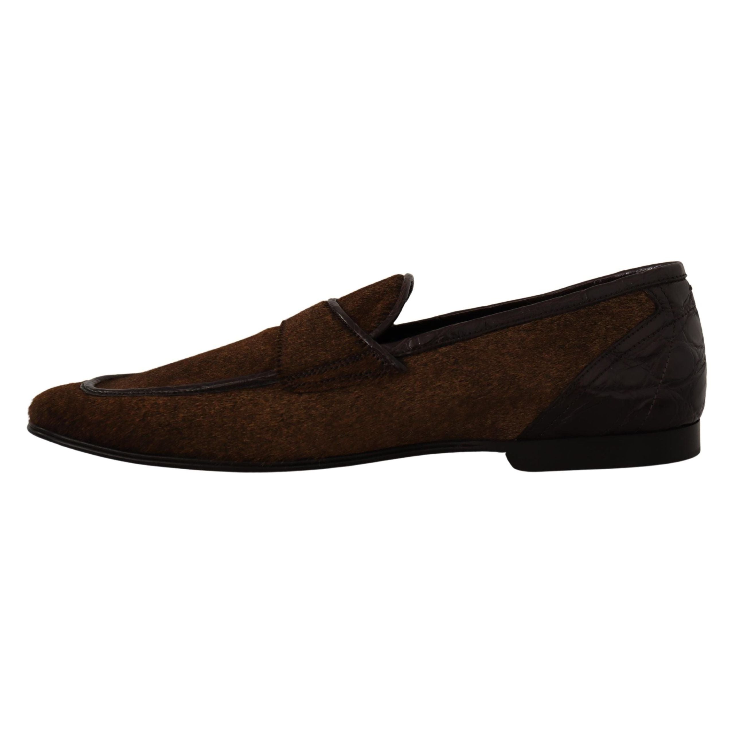 Dolce & Gabbana Brown Caiman Leather Loafers