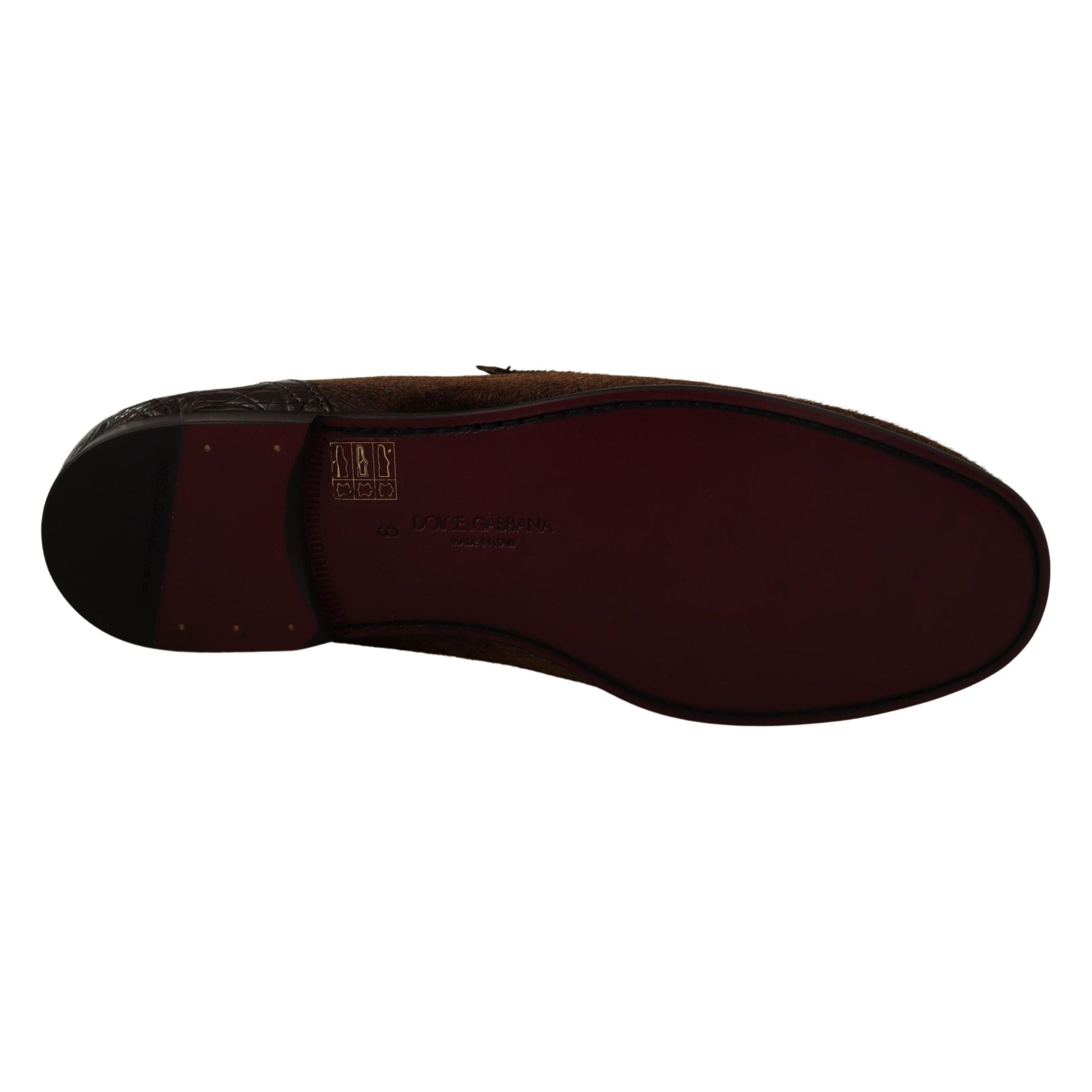 Dolce & Gabbana Brown Caiman Leather Loafers