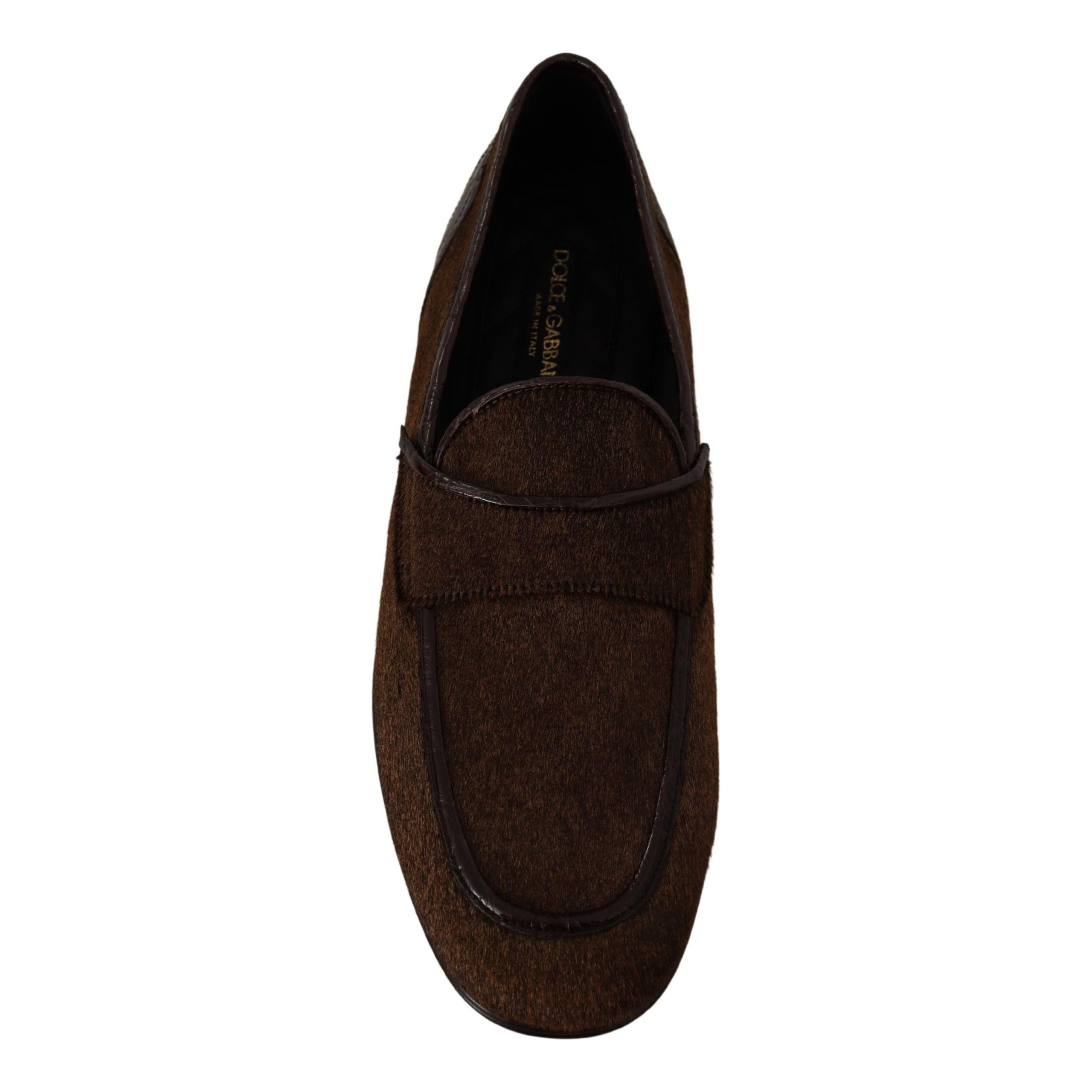 Dolce & Gabbana Brown Caiman Leather Loafers