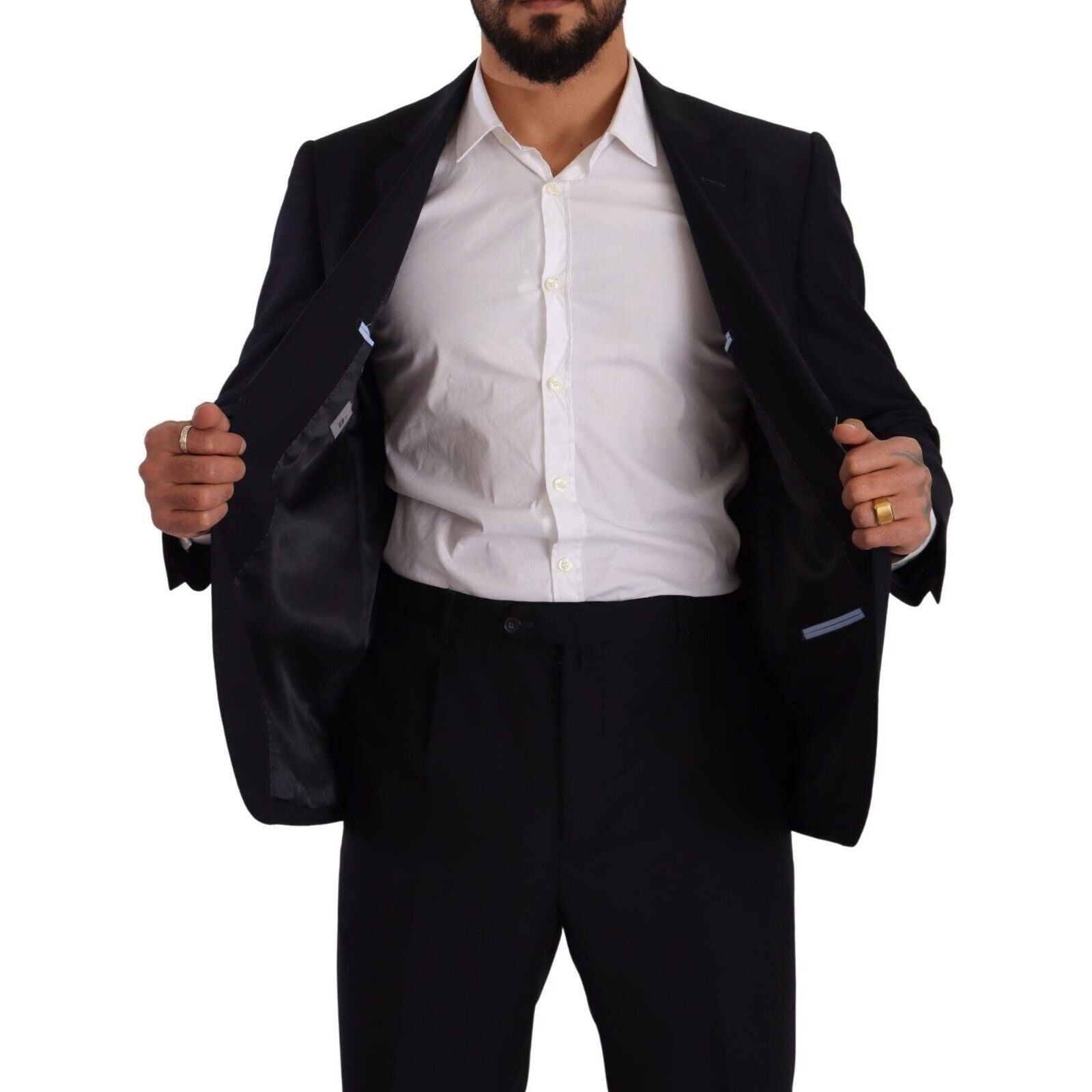 Domenico Tagliente Blue Wool Two-Piece Suit with Blazer
