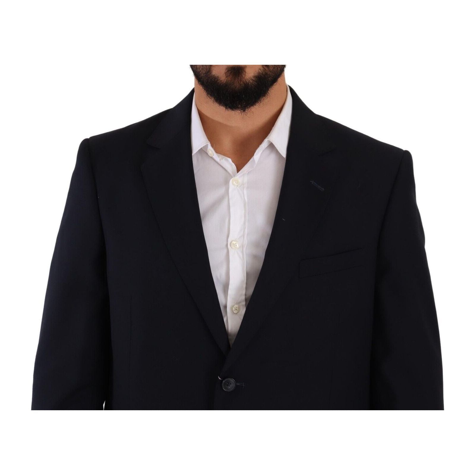 Domenico Tagliente Black Wool Two-Piece Suit Ensemble