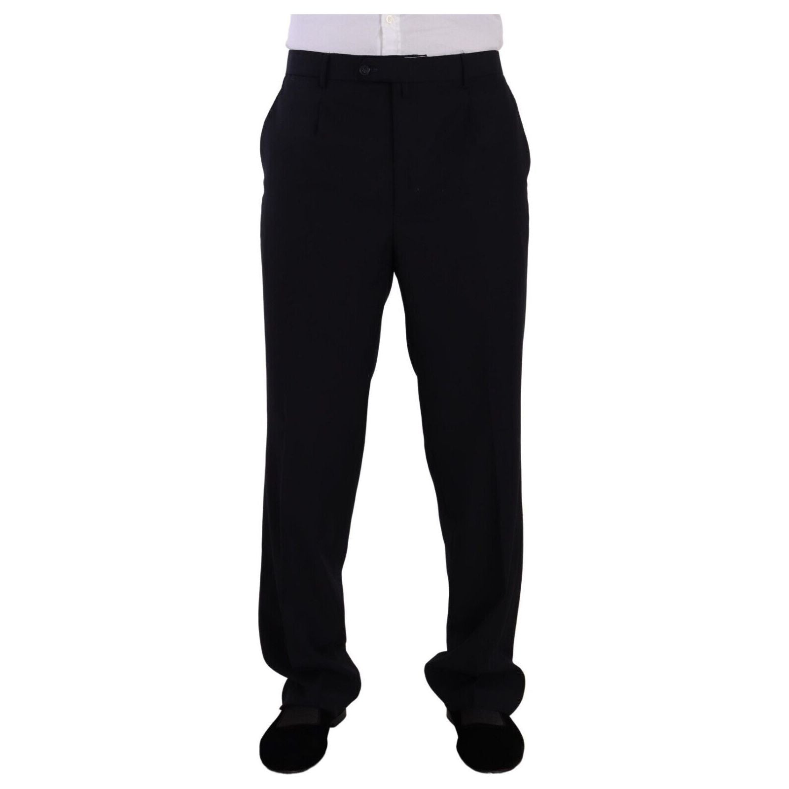 Domenico Tagliente Black Wool Two-Piece Suit Ensemble