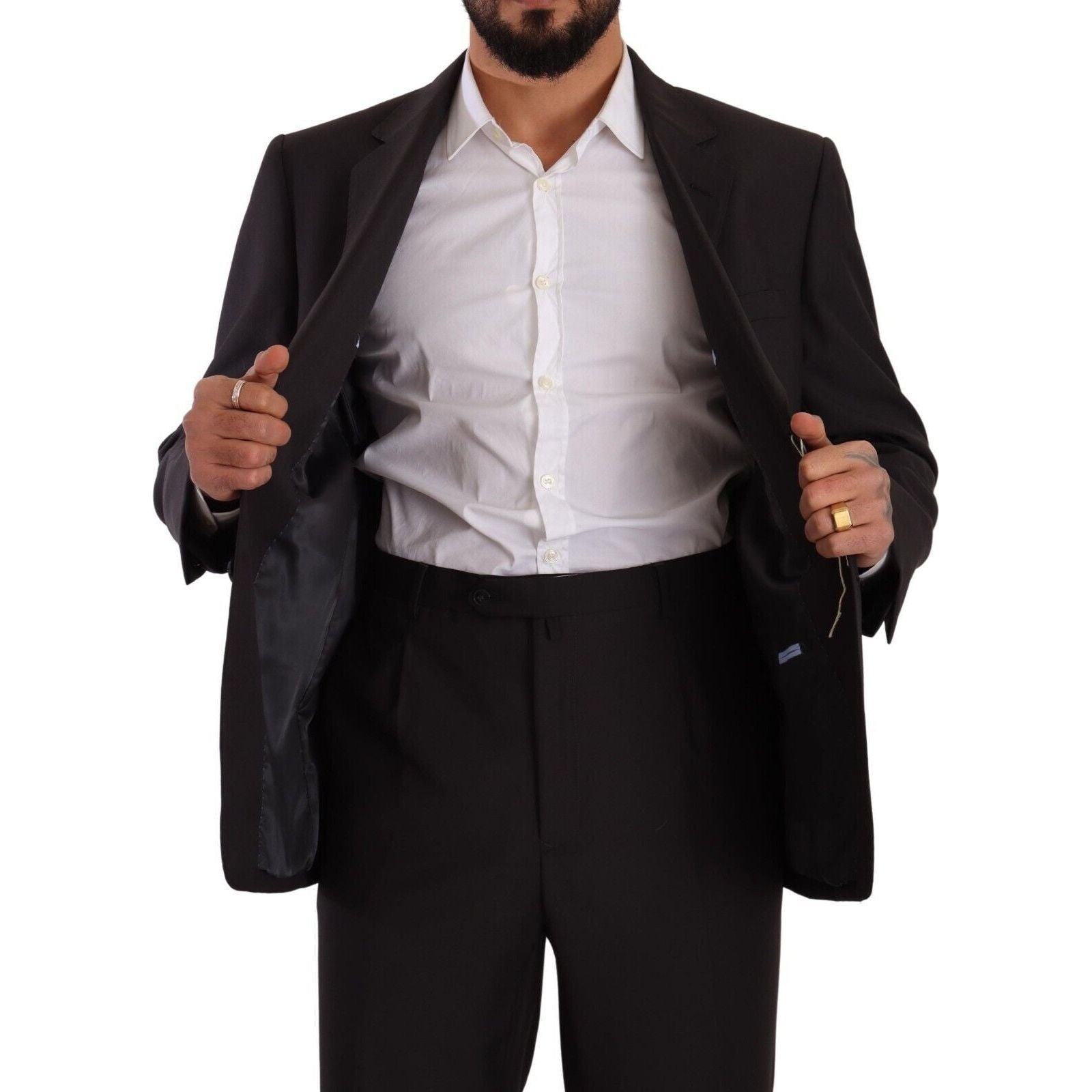 Domenico Tagliente Grey Wool Two-Piece Suit Collection
