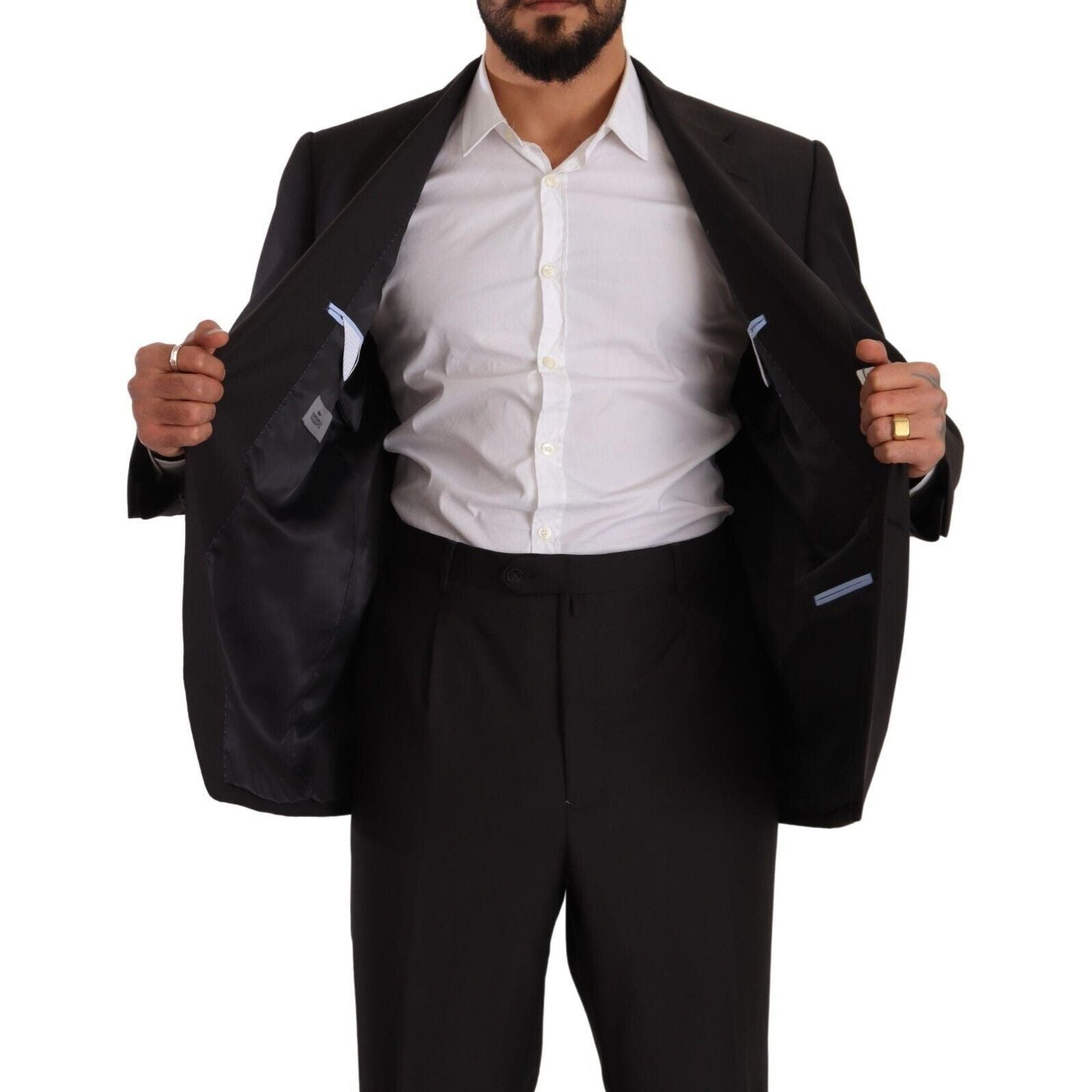 Domenico Tagliente Gray Wool Two-Piece Regular Fit Suit