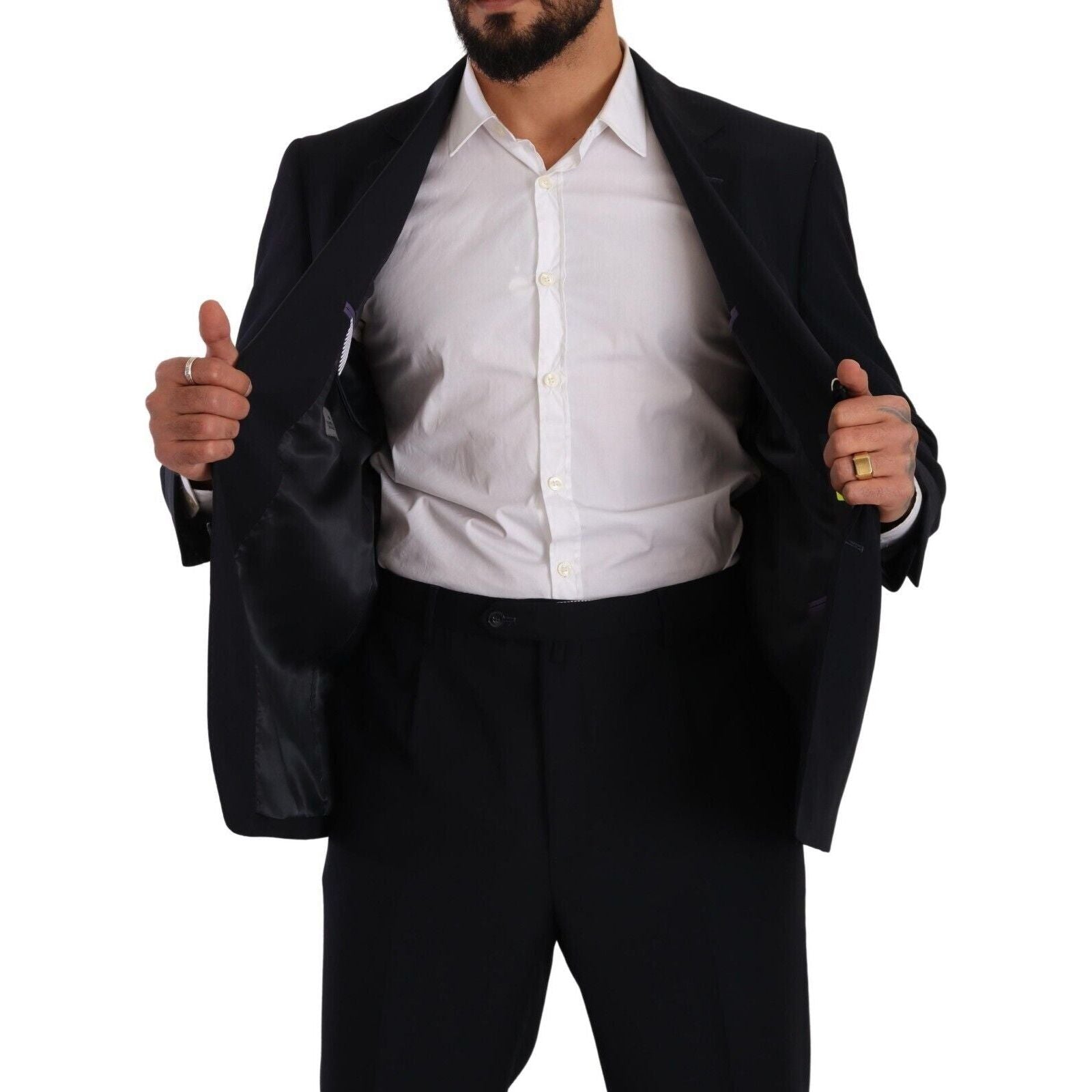 Domenico Tagliente Blue Wool Two-Piece Deconstructed Suit