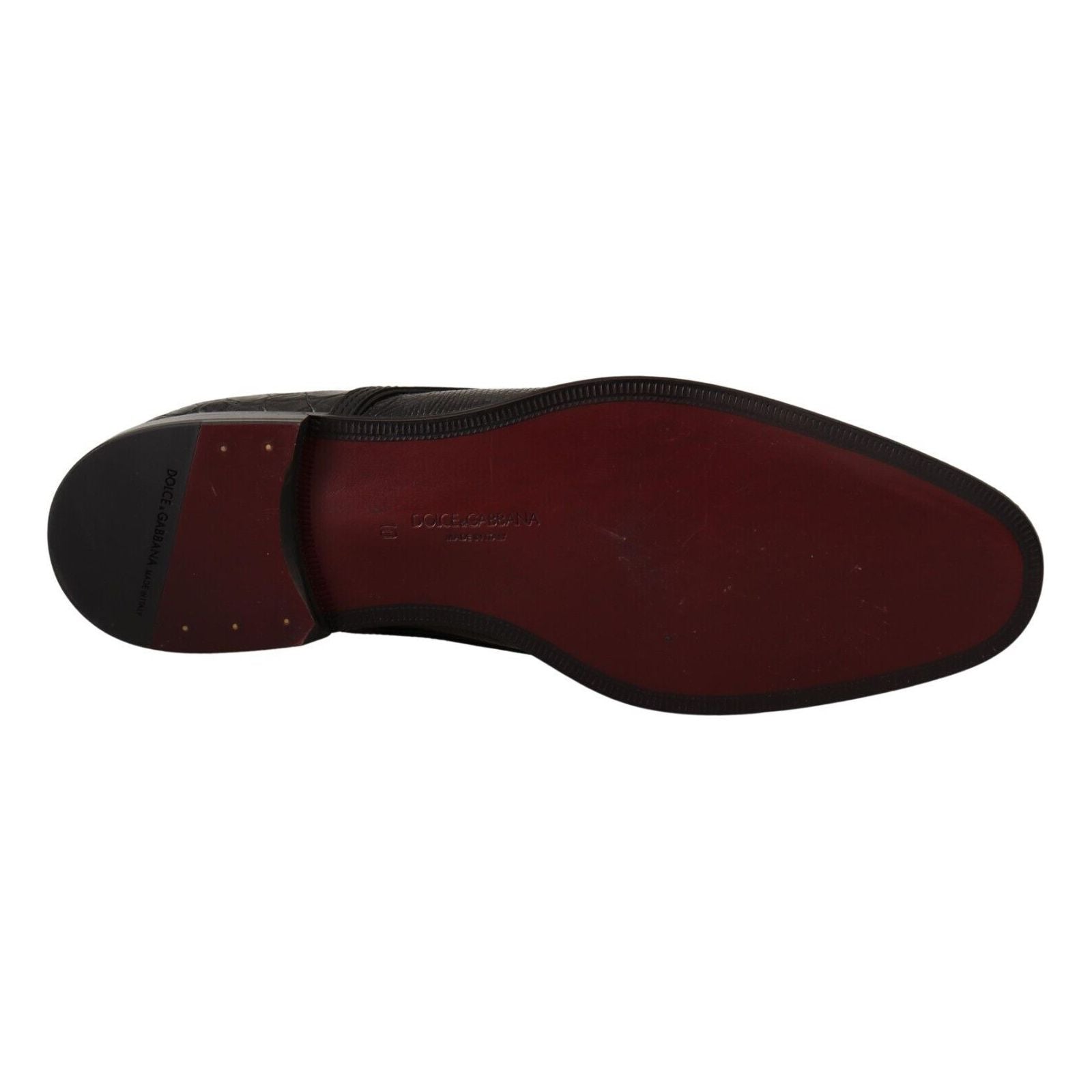Dolce & Gabbana Black Exotic Leather Formal Lace-Up Shoes