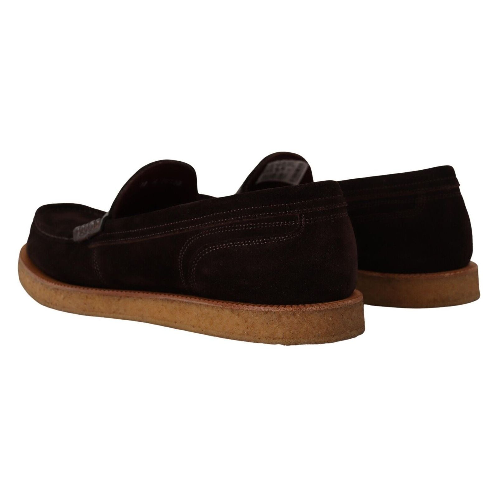 Dolce & Gabbana Brown Suede Crocodile Loafers