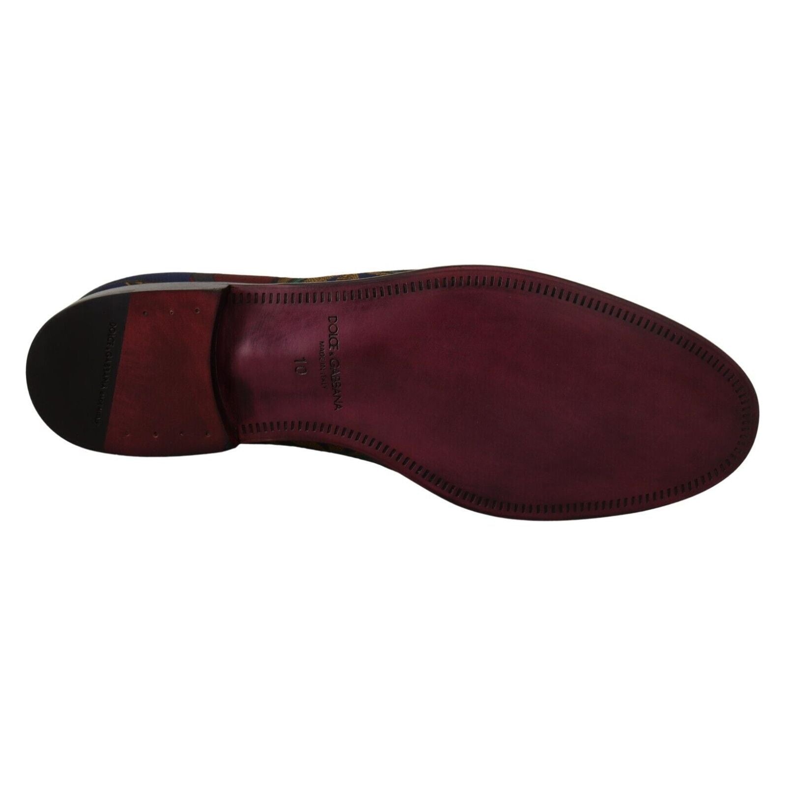 Dolce & Gabbana Multicolor Jacquard Slide-On Loafer Slippers