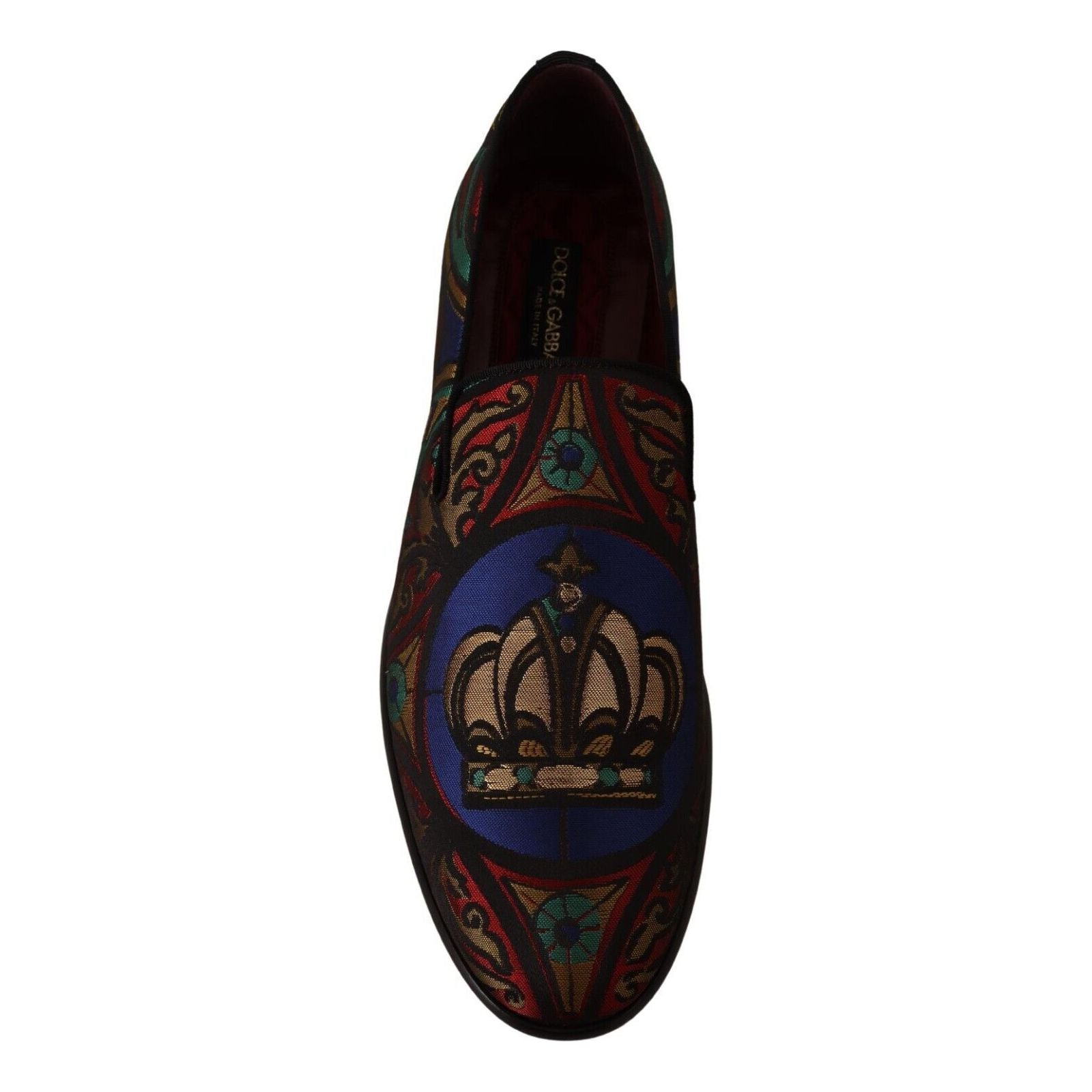 Dolce & Gabbana Multicolor Jacquard Slide-On Loafer Slippers
