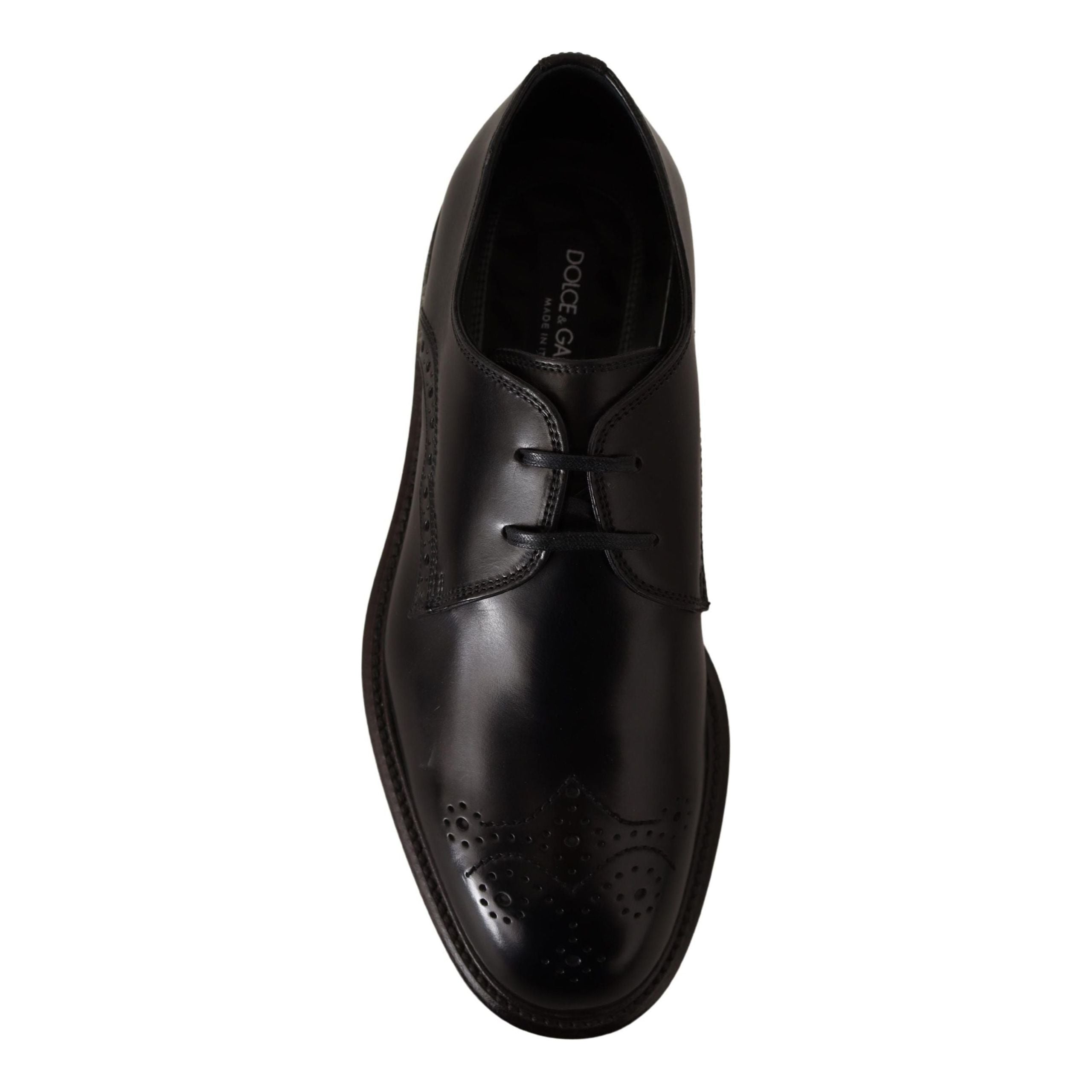 Dolce & Gabbana Black Calfskin Derby Dress Shoes