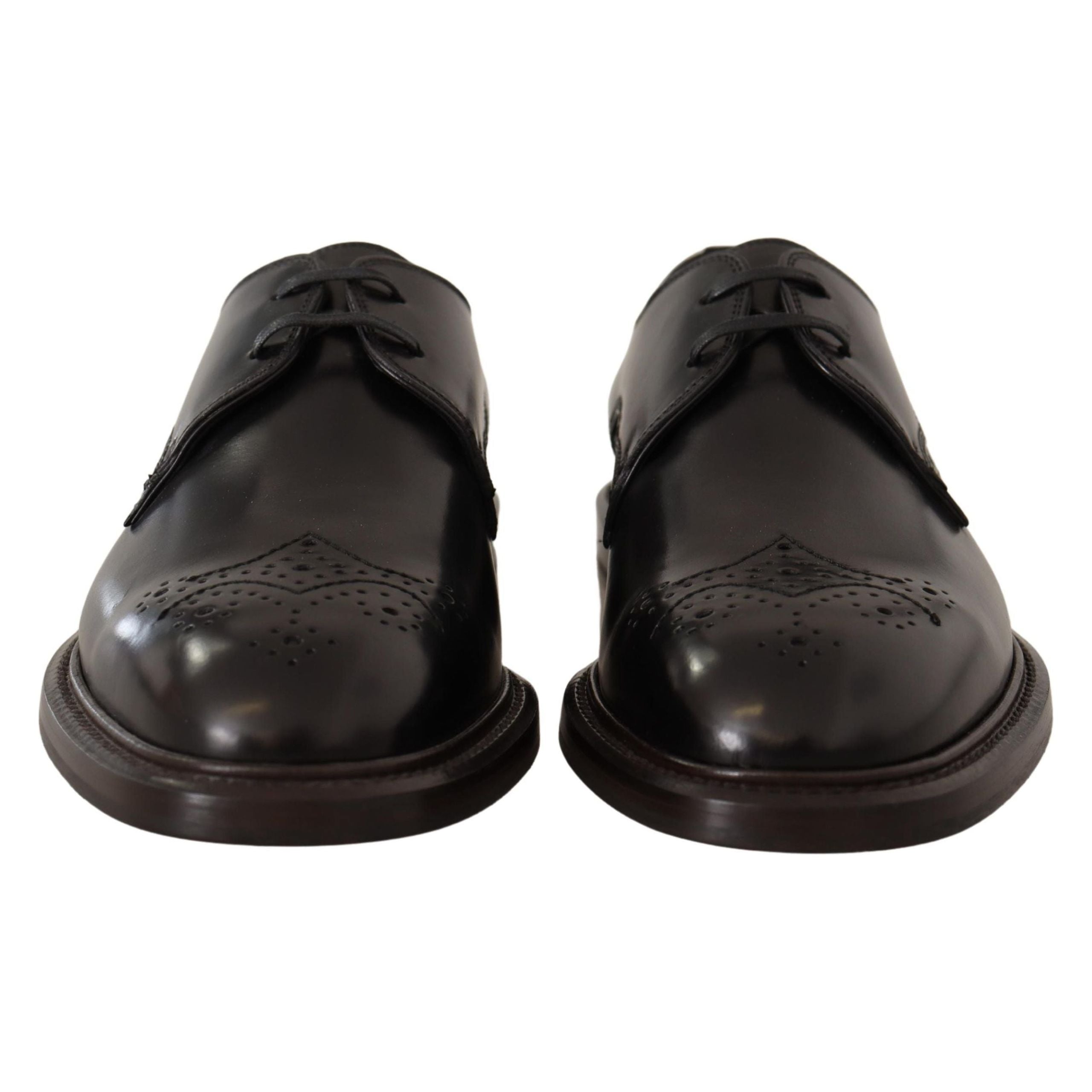 Dolce & Gabbana Black Calfskin Derby Dress Shoes