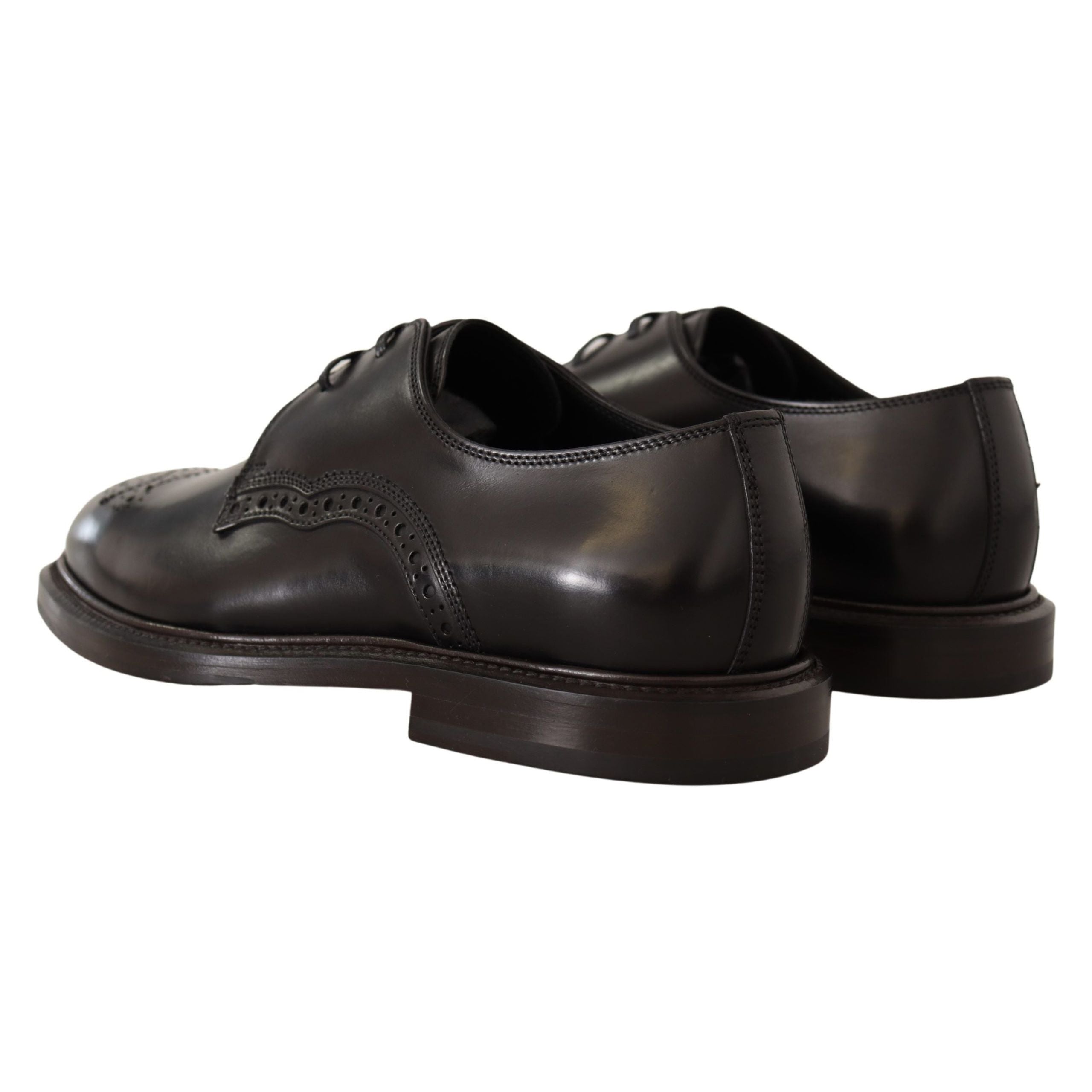 Dolce & Gabbana Black Calfskin Derby Dress Shoes