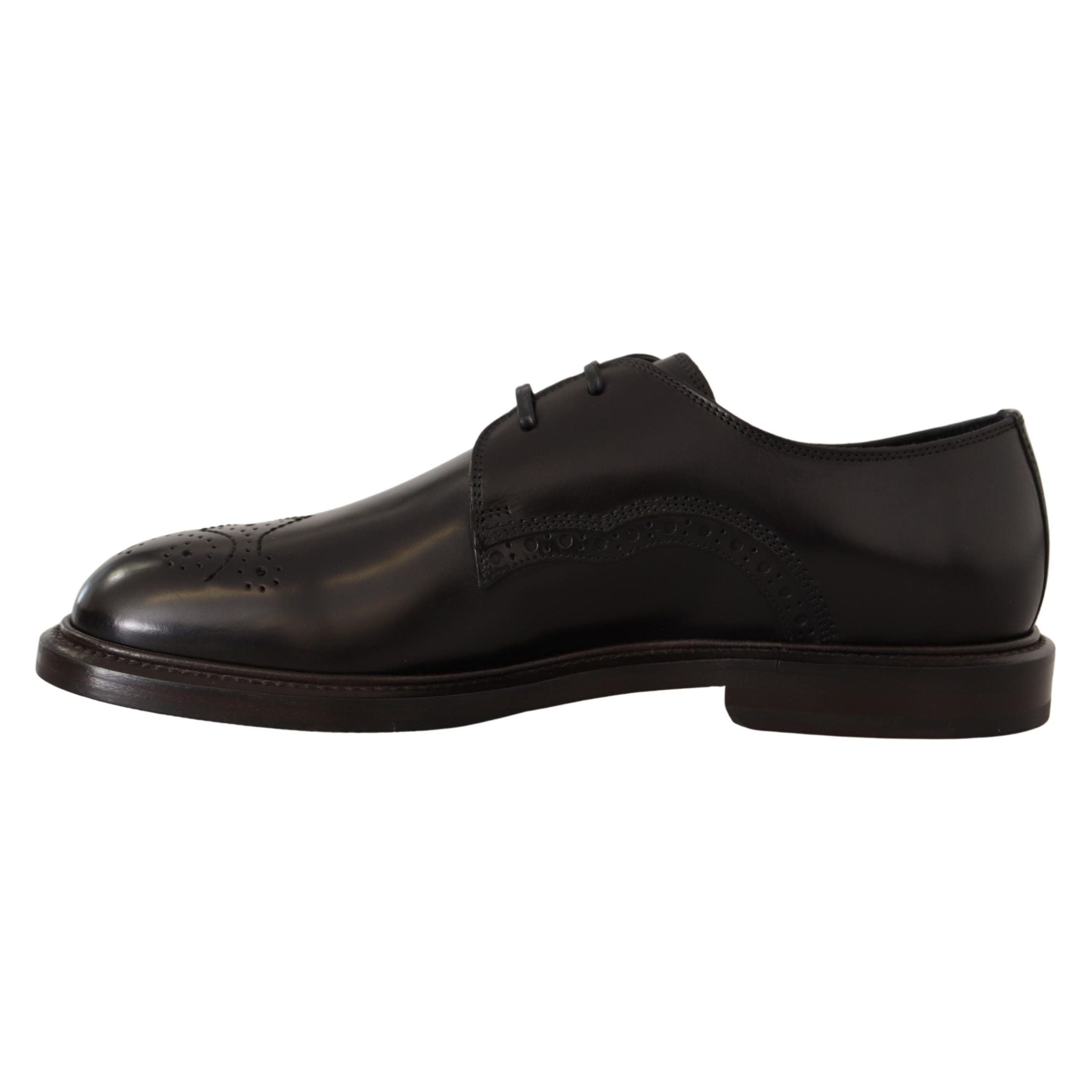 Dolce & Gabbana Black Calfskin Derby Dress Shoes