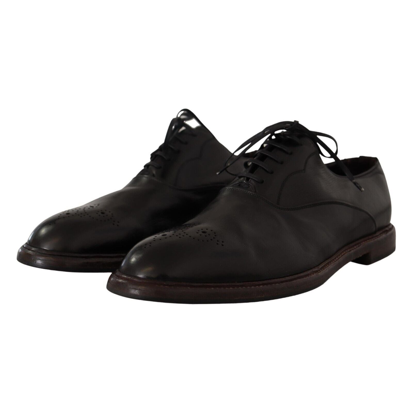 Dolce & Gabbana Black Leather Derby Formal Shoes