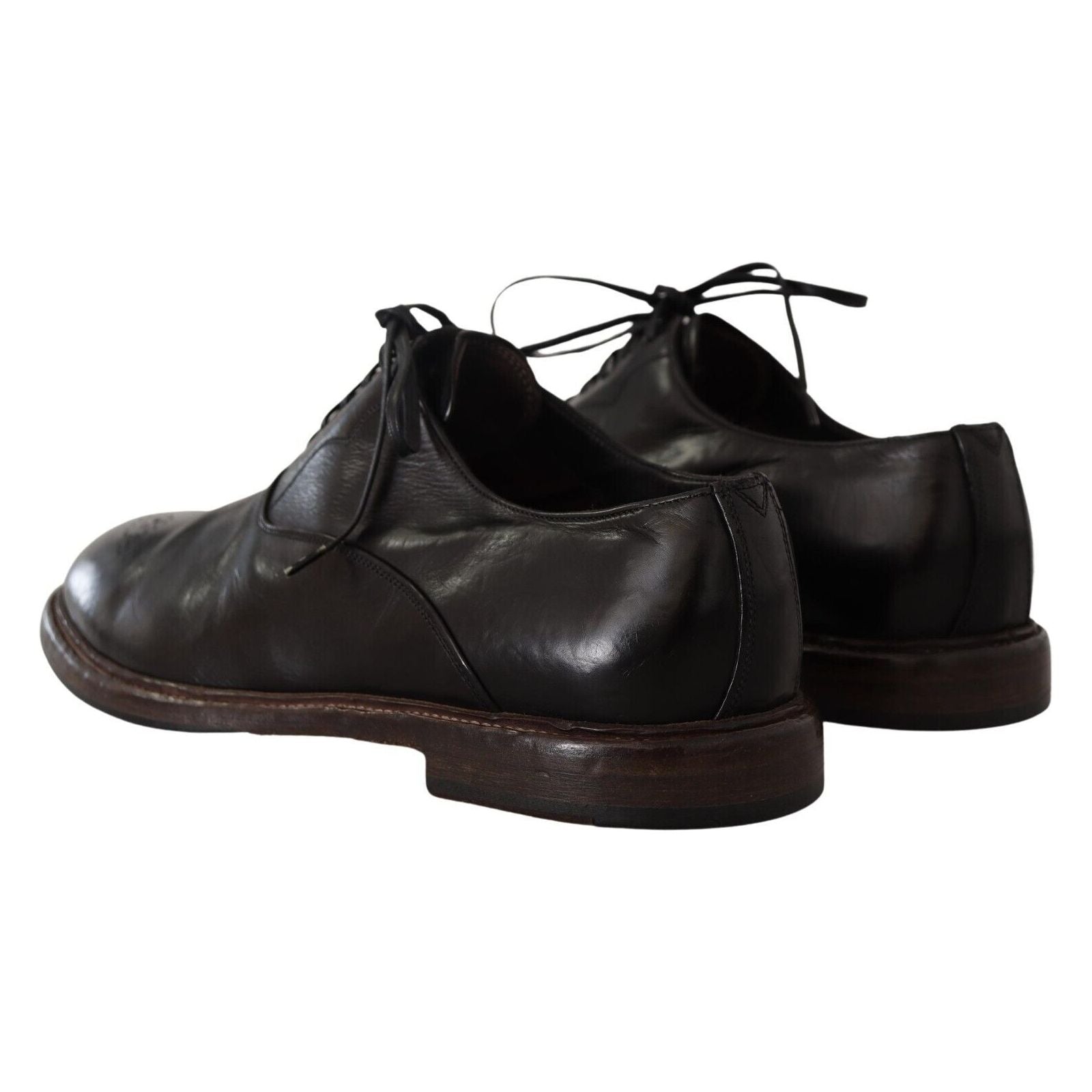 Dolce & Gabbana Black Leather Derby Formal Shoes