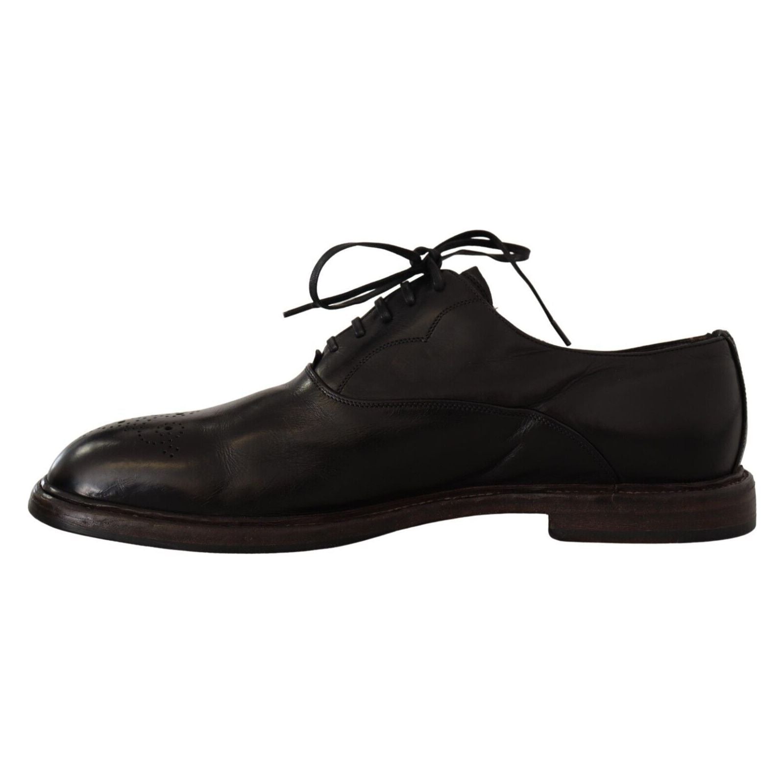 Dolce & Gabbana Black Leather Derby Formal Shoes