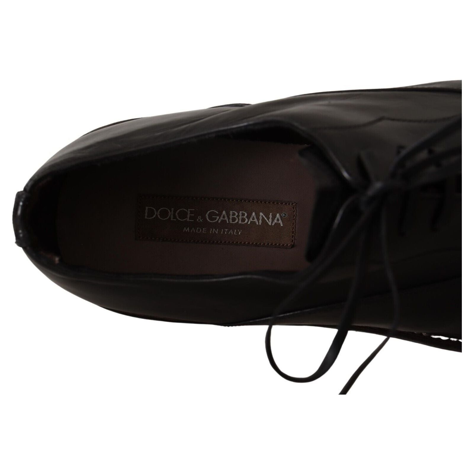 Dolce & Gabbana Black Leather Derby Formal Shoes