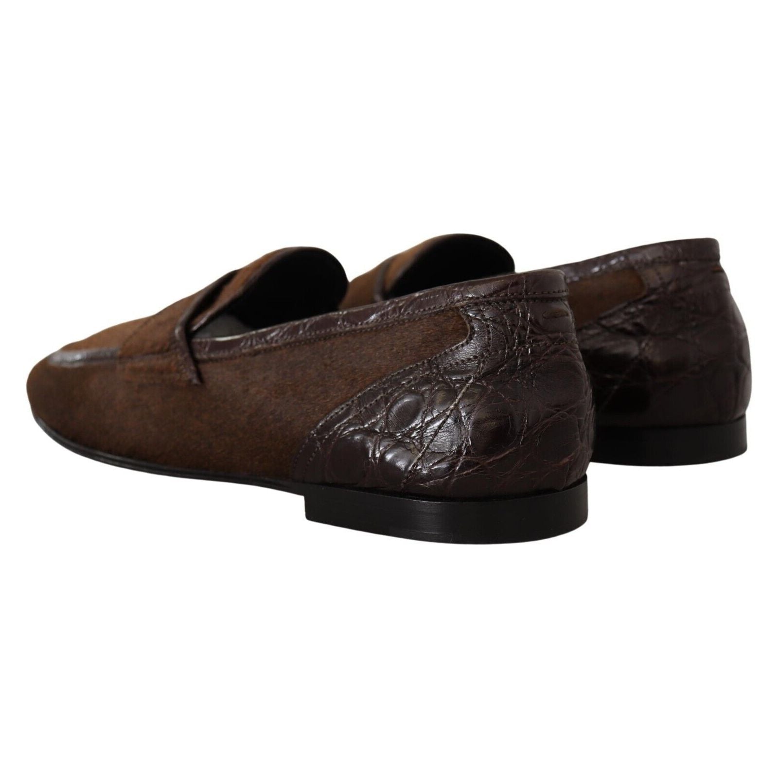 Dolce & Gabbana Green Caimano Leather Loafers