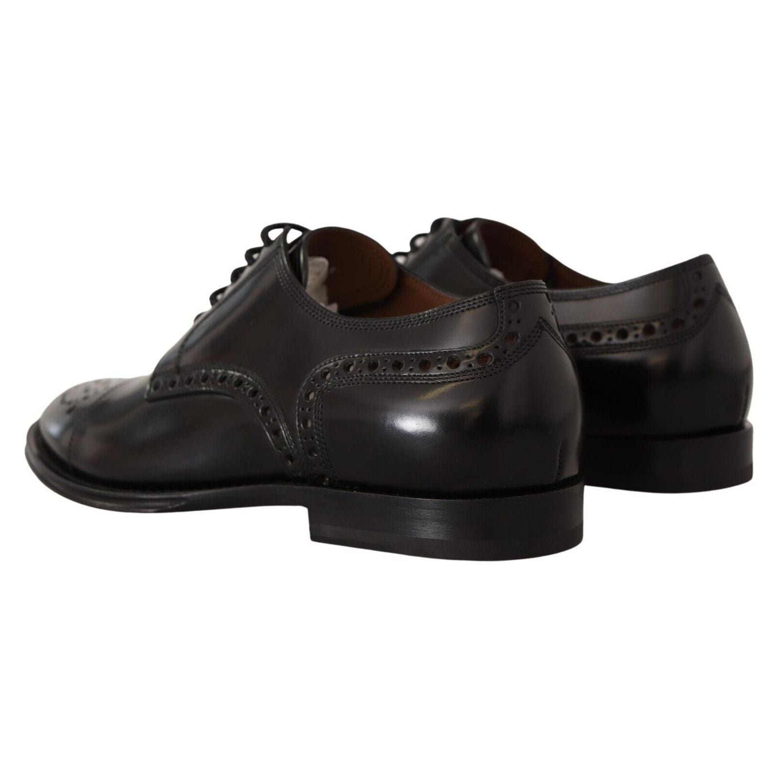 Dolce & Gabbana Black Leather Wingtip Oxford Shoes Class