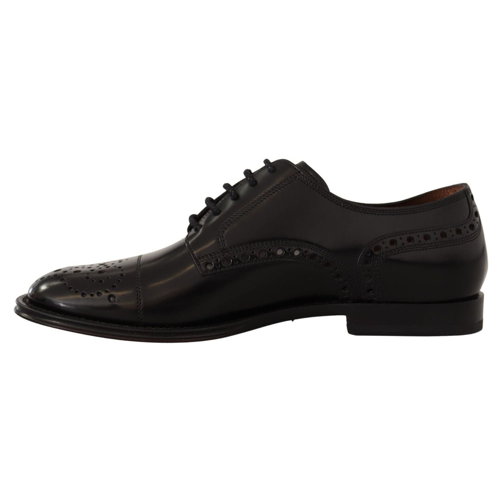 Dolce & Gabbana Black Leather Wingtip Oxford Shoes Class