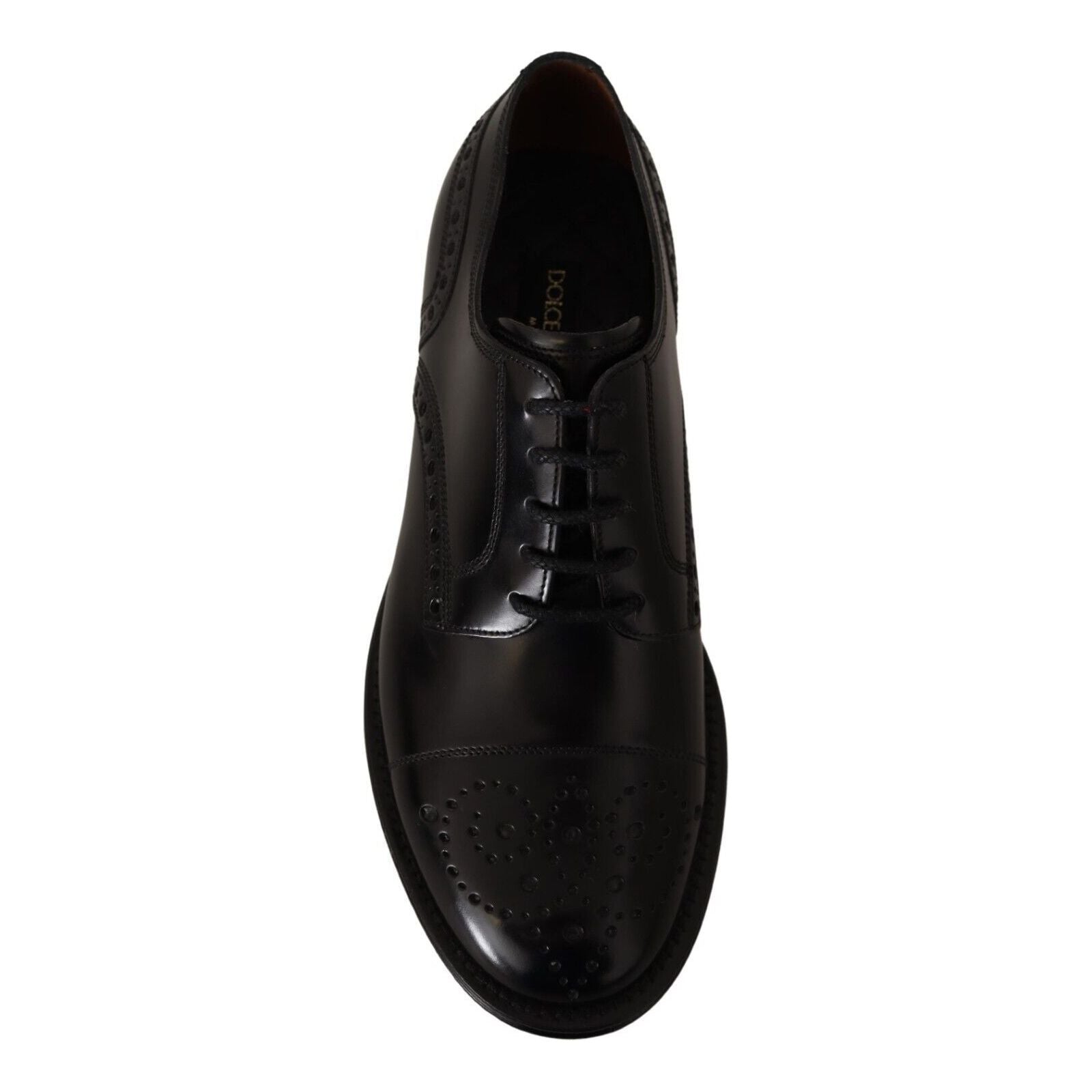 Dolce & Gabbana Black Leather Wingtip Oxford Shoes Class