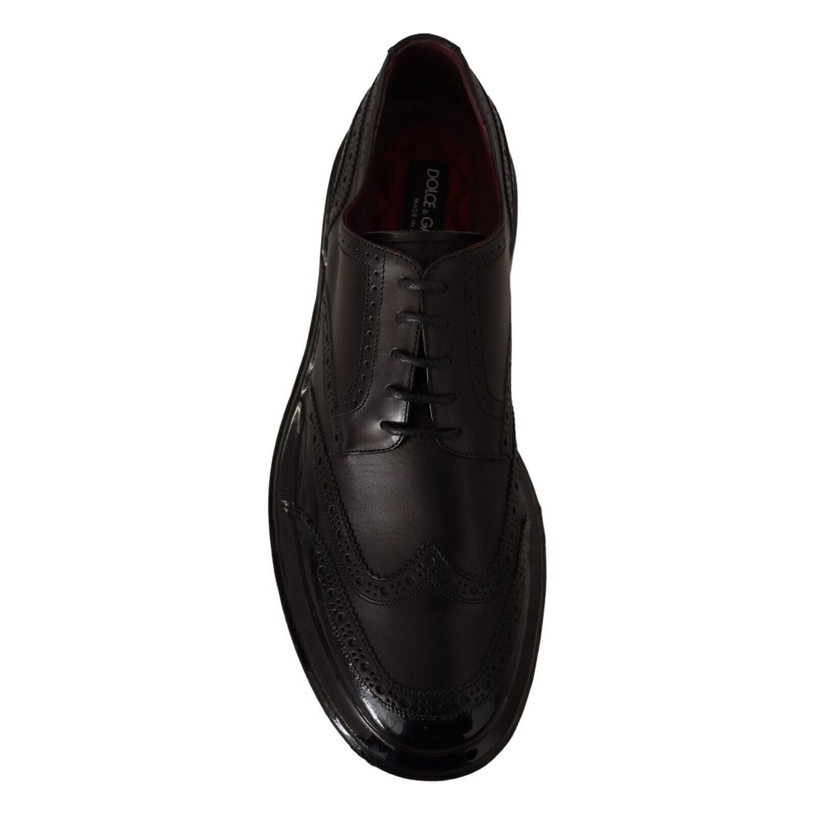 Dolce & Gabbana Black Calfskin Derby Oxford Wingtips