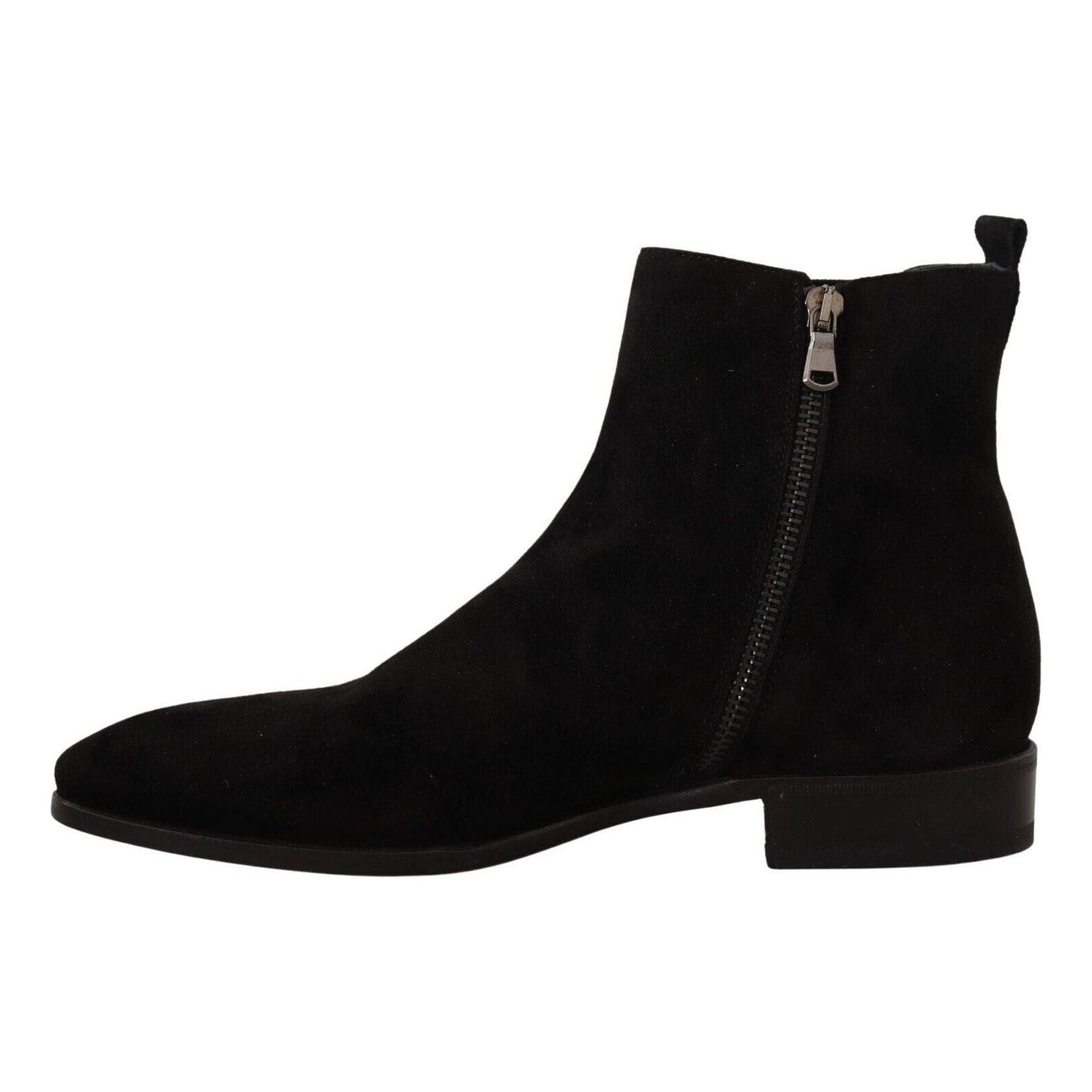 Dolce & Gabbana Black Elegant Suede Leather Chelsea Boots